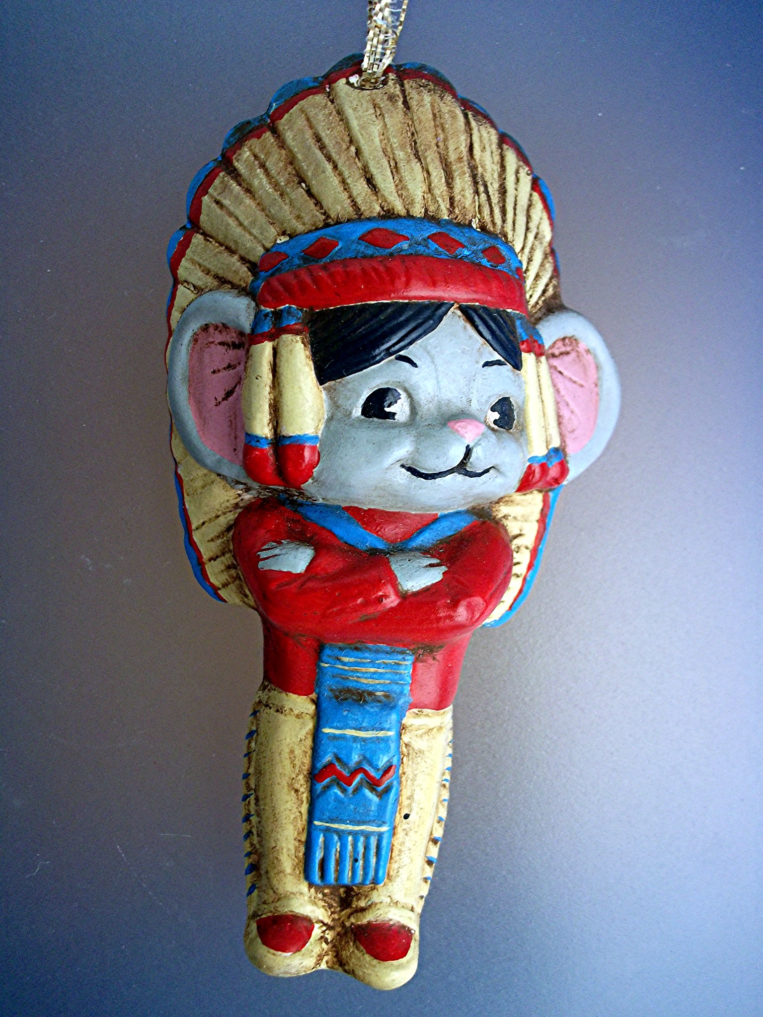 Christmas Ornament Mouse Indian Chief
