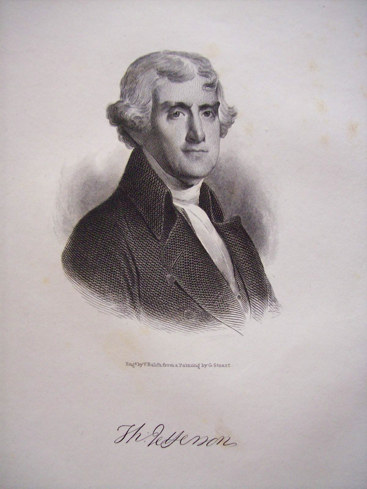 Founding Father President Thomas Jefferson Engraving