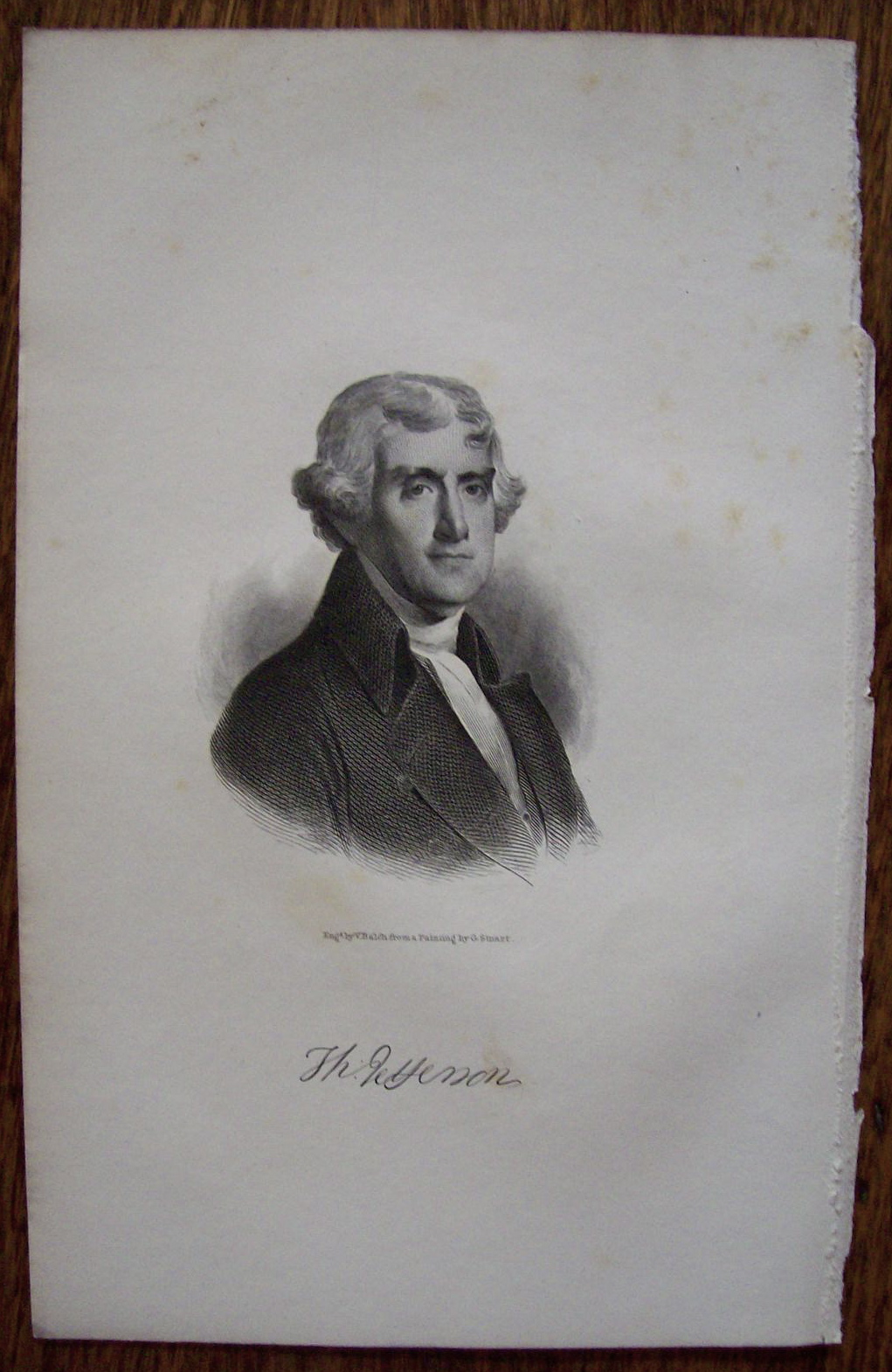 Founding Father President Thomas Jefferson Engraving
