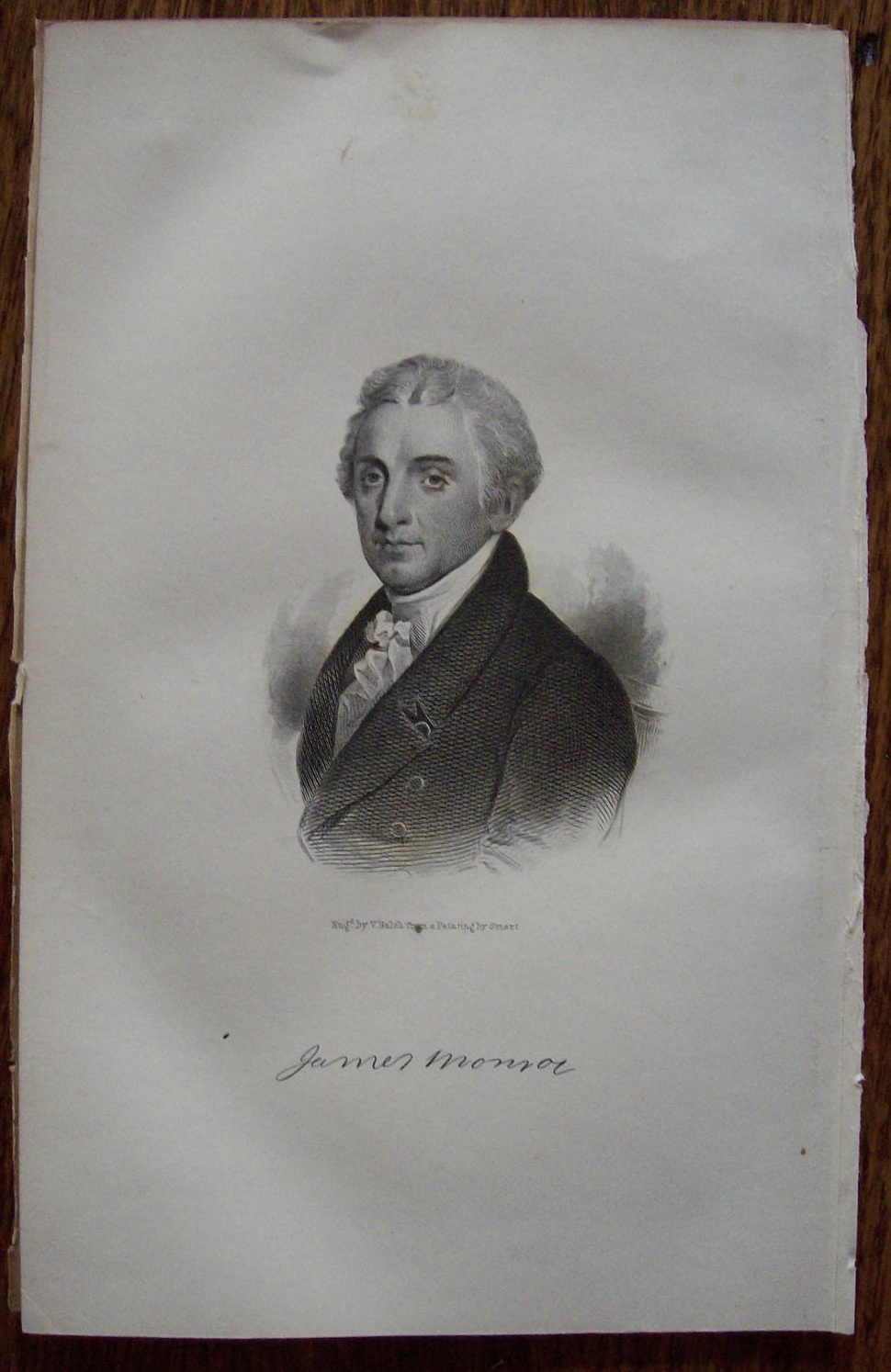 President James Monroe 1849 Engraving
