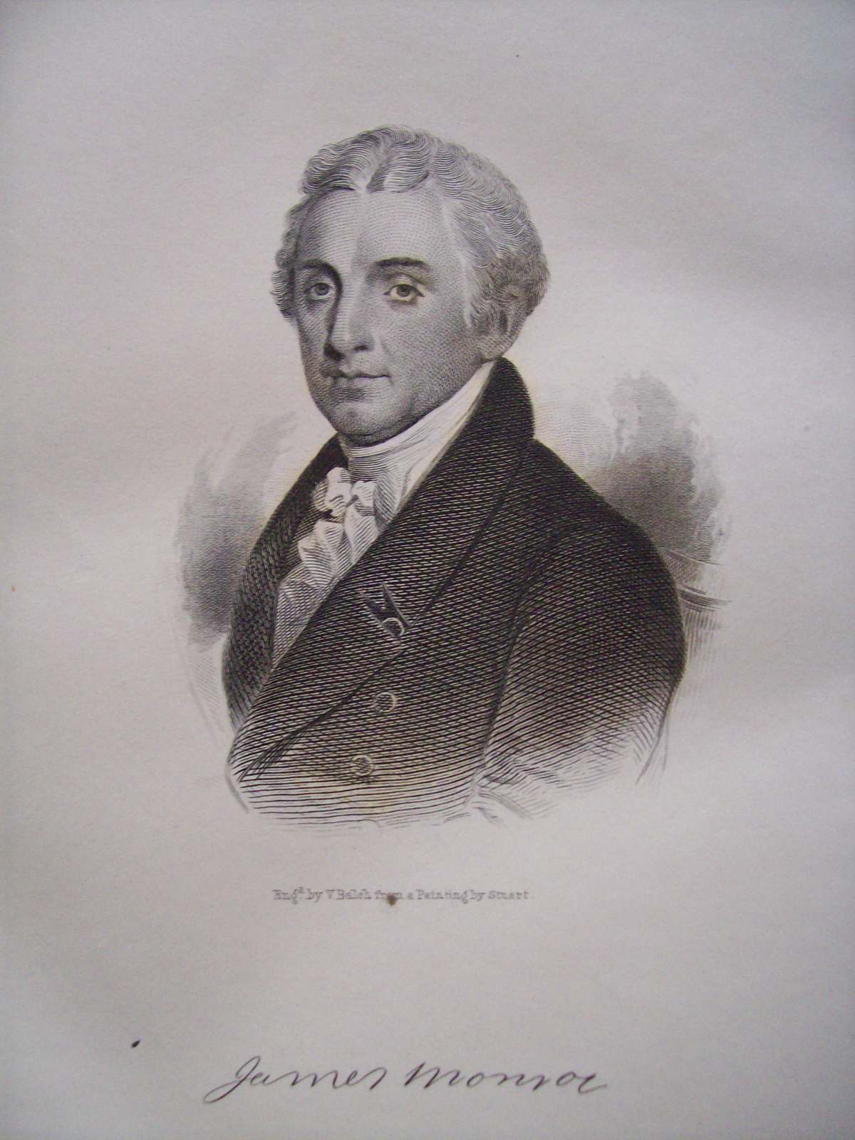 President James Monroe 1849 Engraving