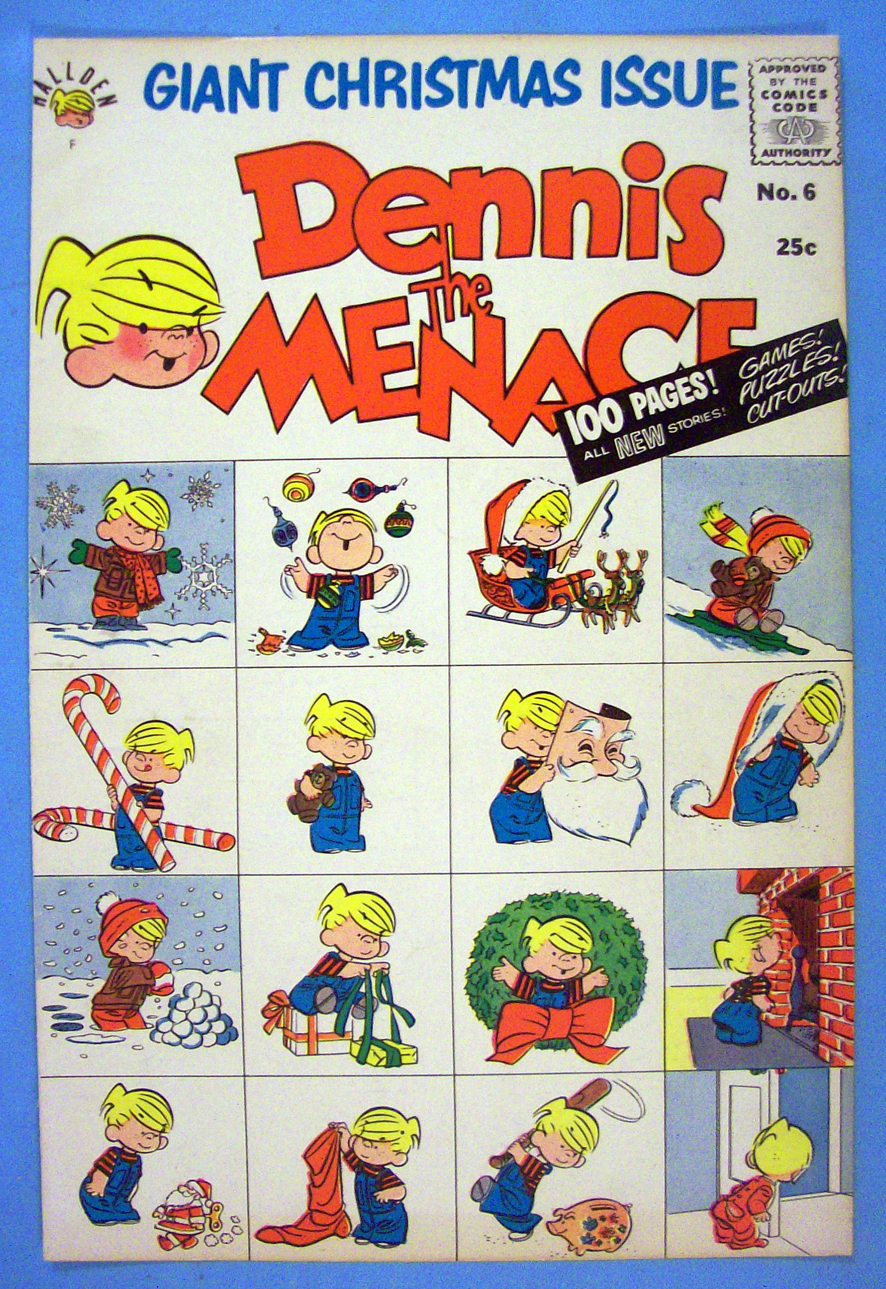 Dennis the Menace Comic Cover #6 1958 Christmas Cover