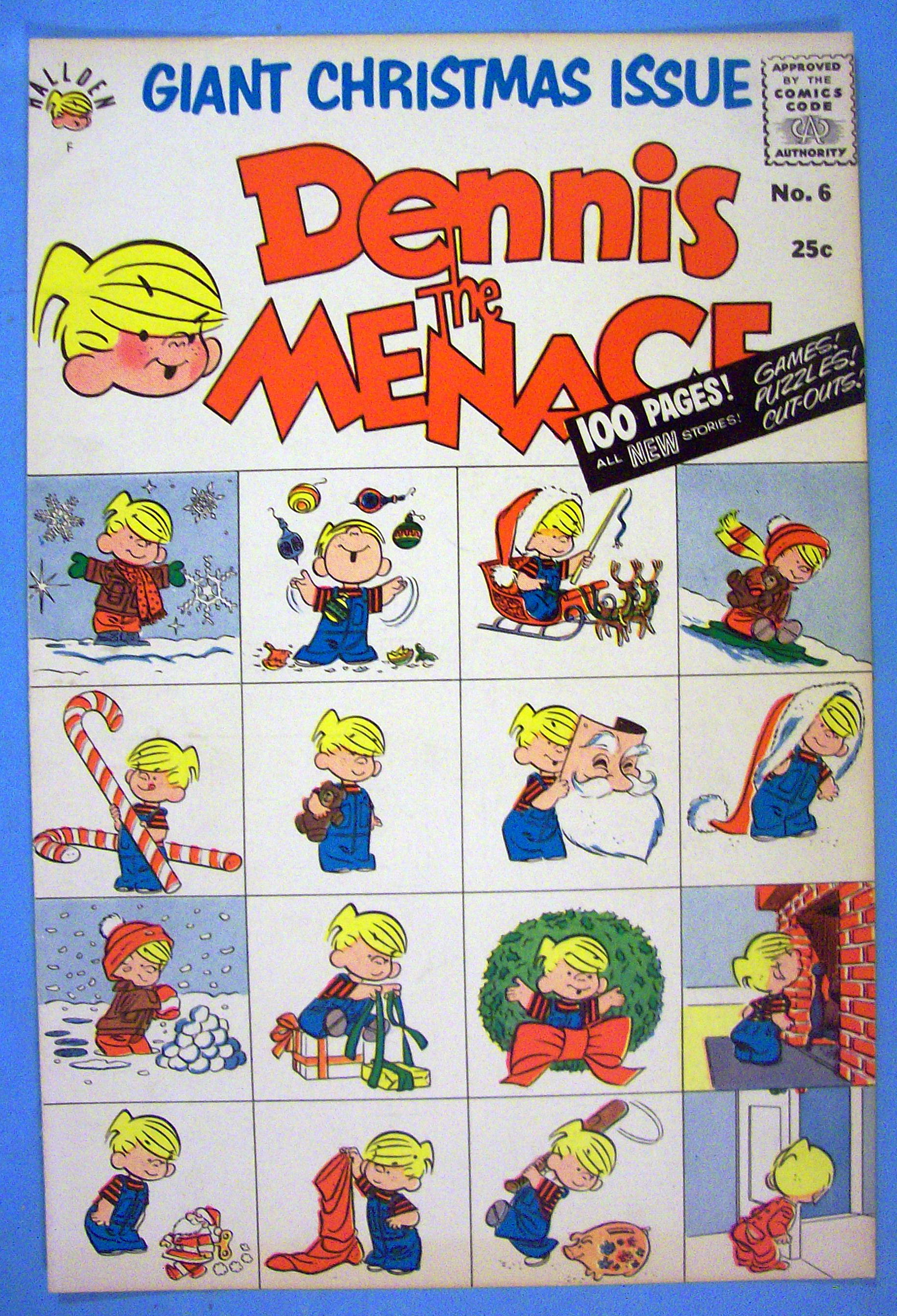 Dennis the Menace Comic Cover #6 1958 Christmas Cover