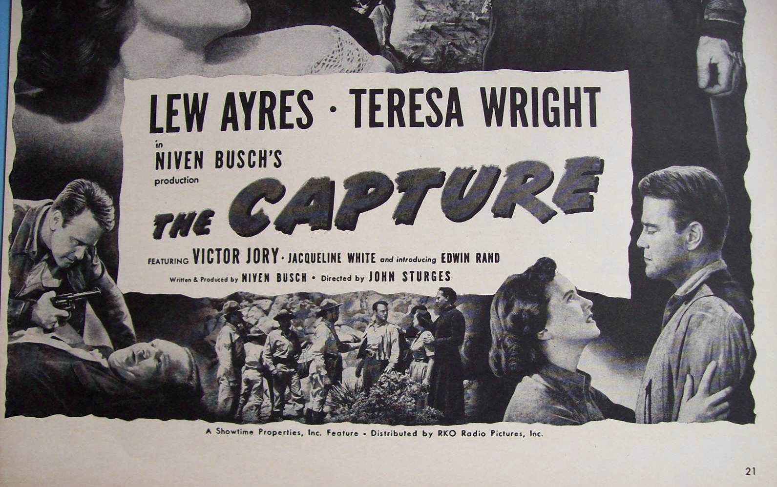 Vintage Ad:1950 The Capture w/Lew Ayres & Teresa Wright