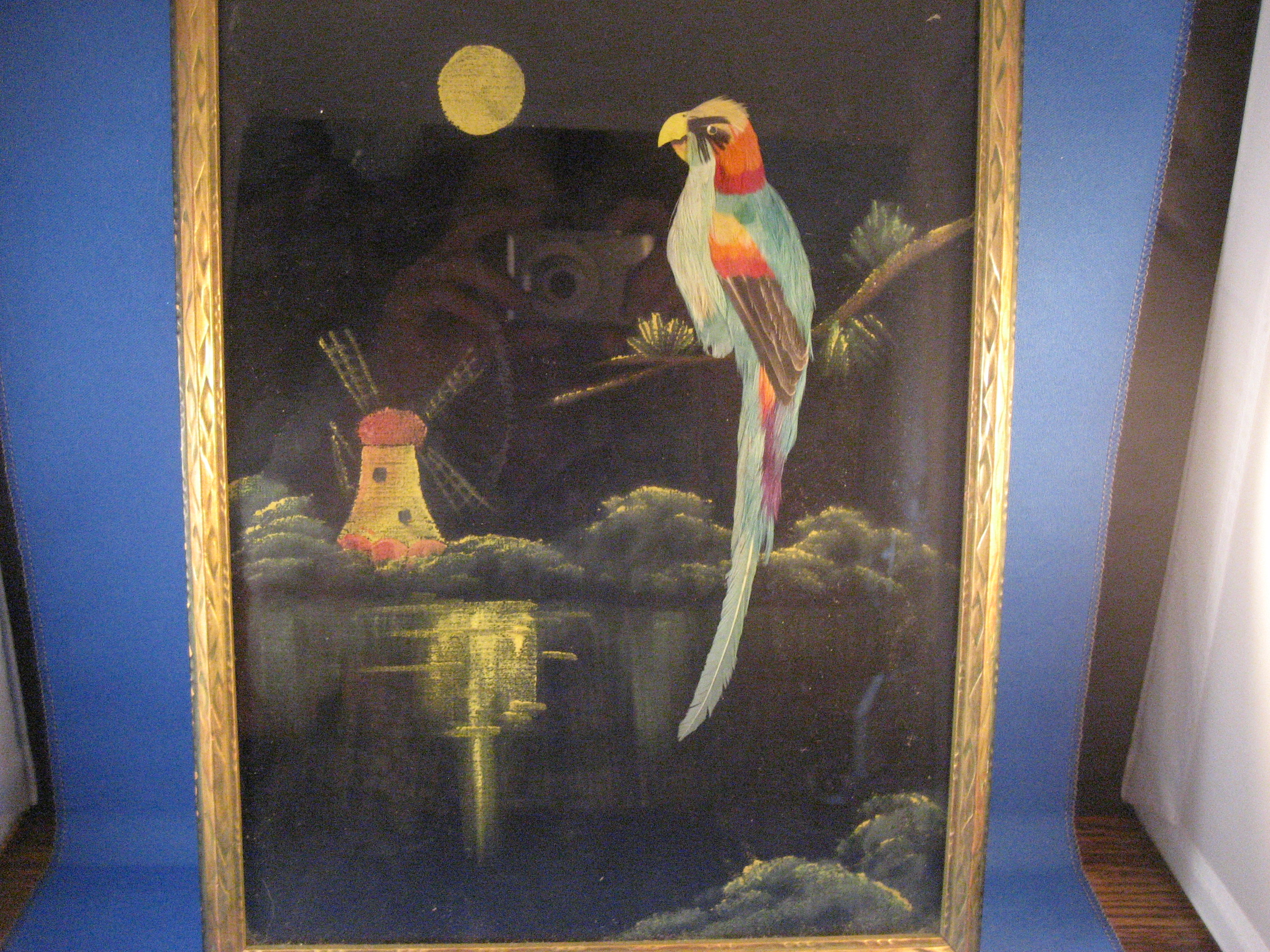 Folk Art Real Feather Picture