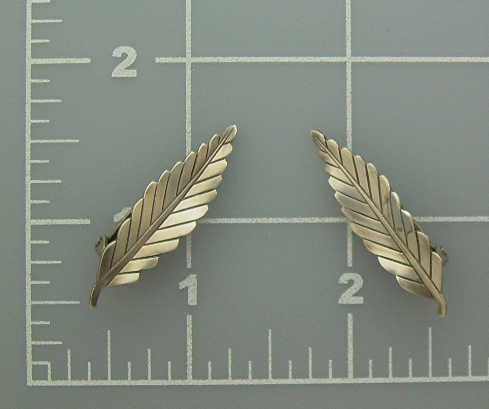 Sterling Silver Leaf Clip Earrings Denmark