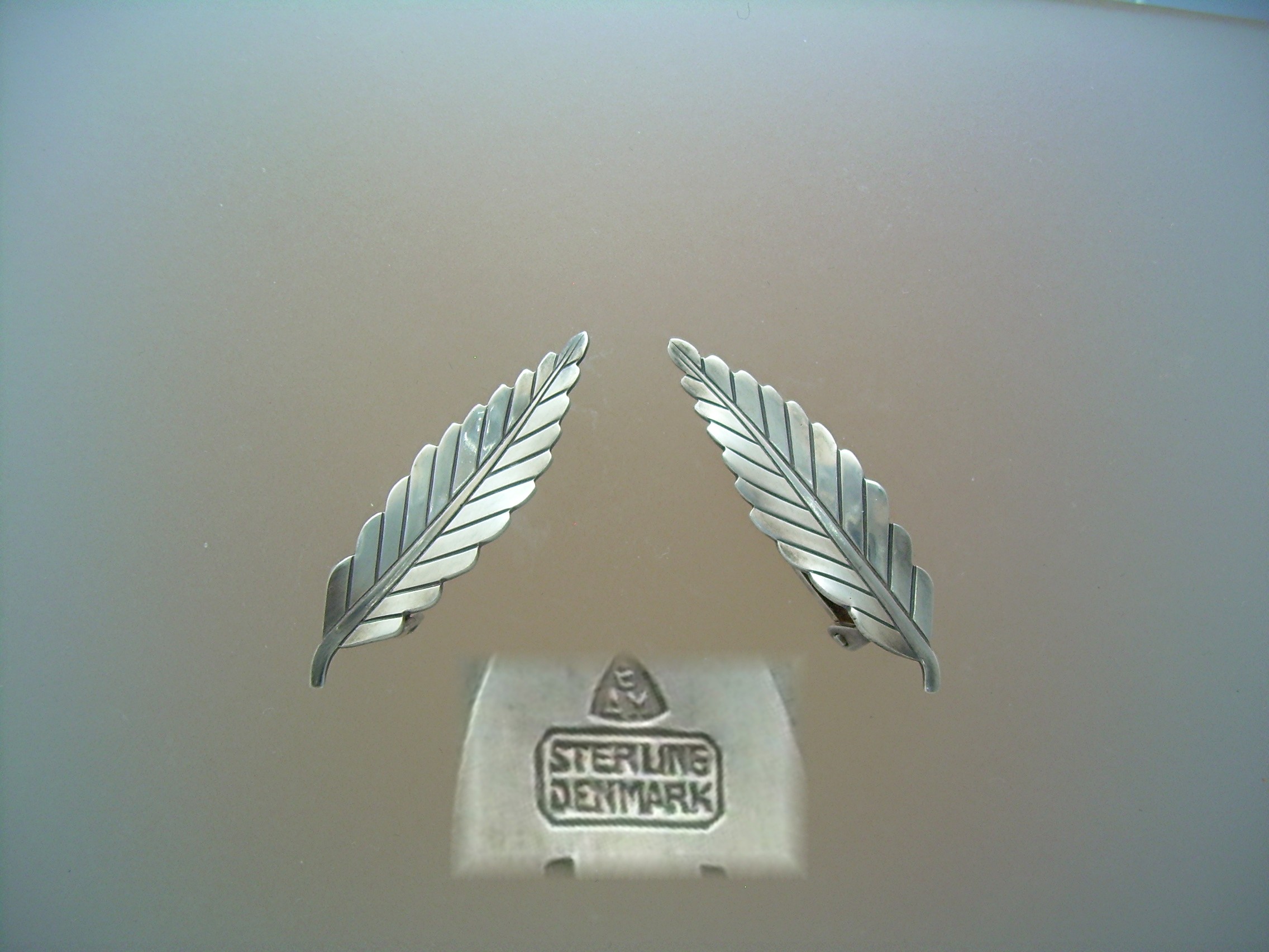 Sterling Silver Leaf Clip Earrings Denmark