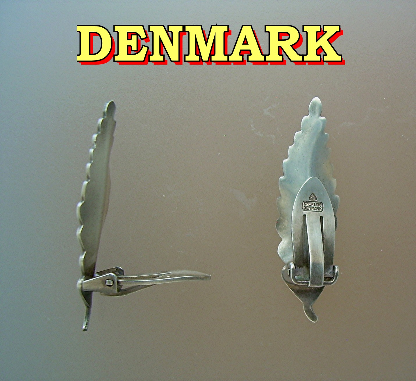 Sterling Silver Leaf Clip Earrings Denmark