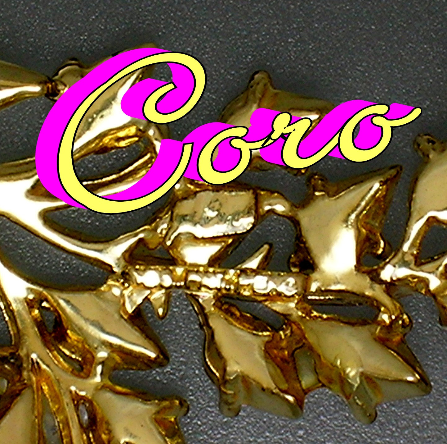 Coro Gold Crystal Flower Necklace