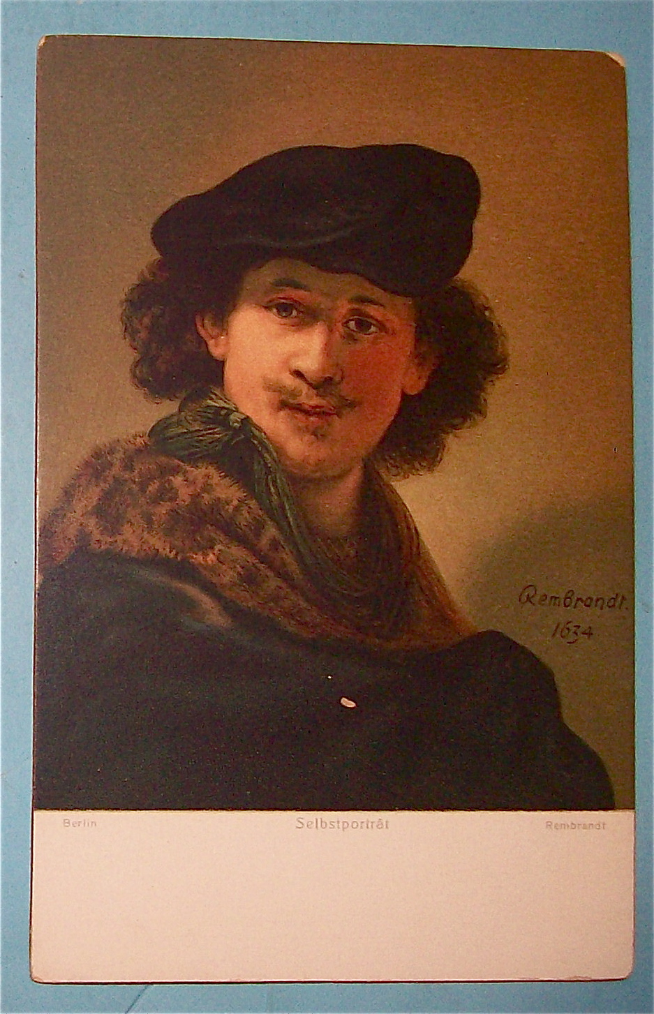 Rembrandt Self Portrait German Postcard