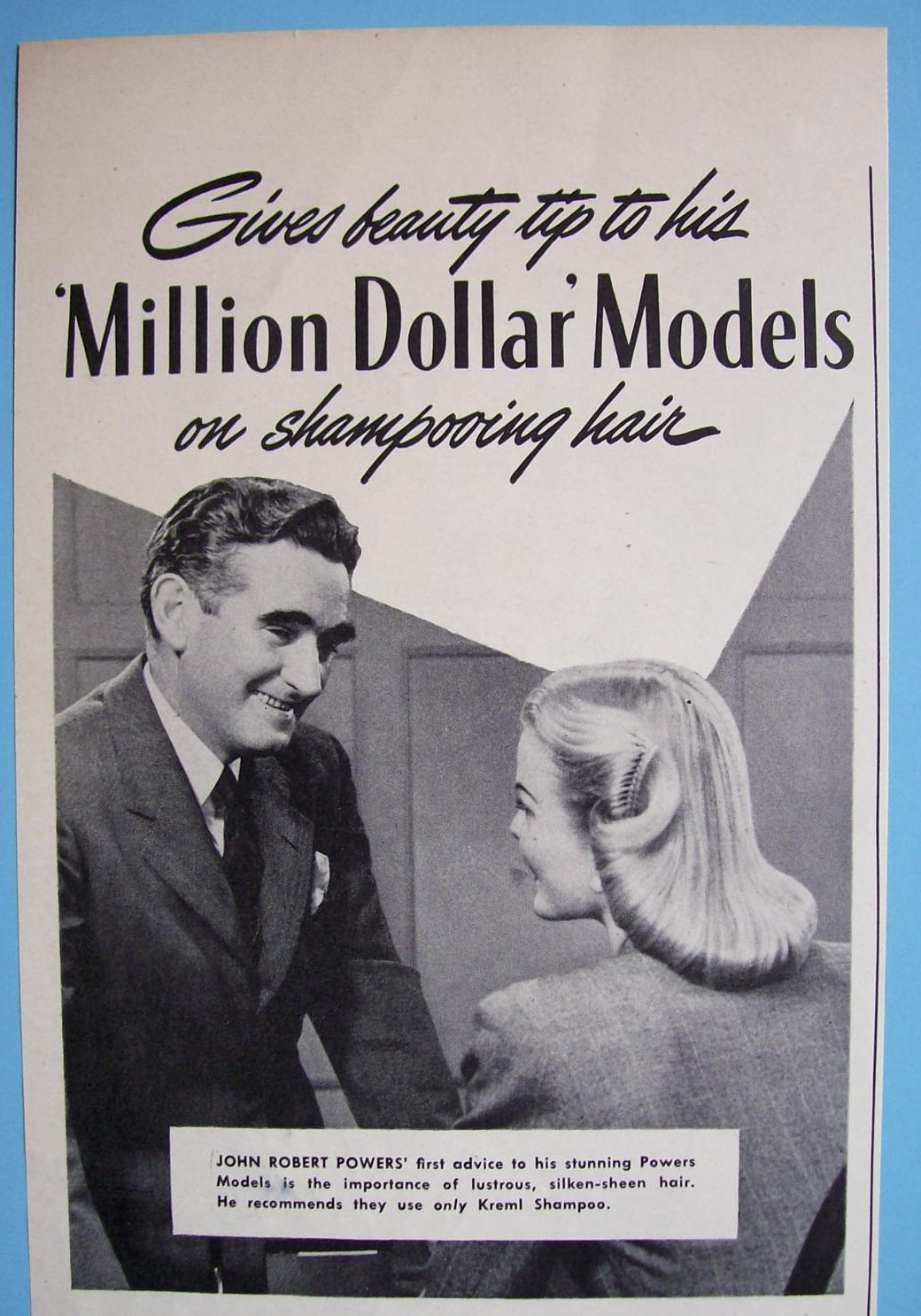 Vintage Ad: 1944 Kreml Shampoo w/ John Robert Powers