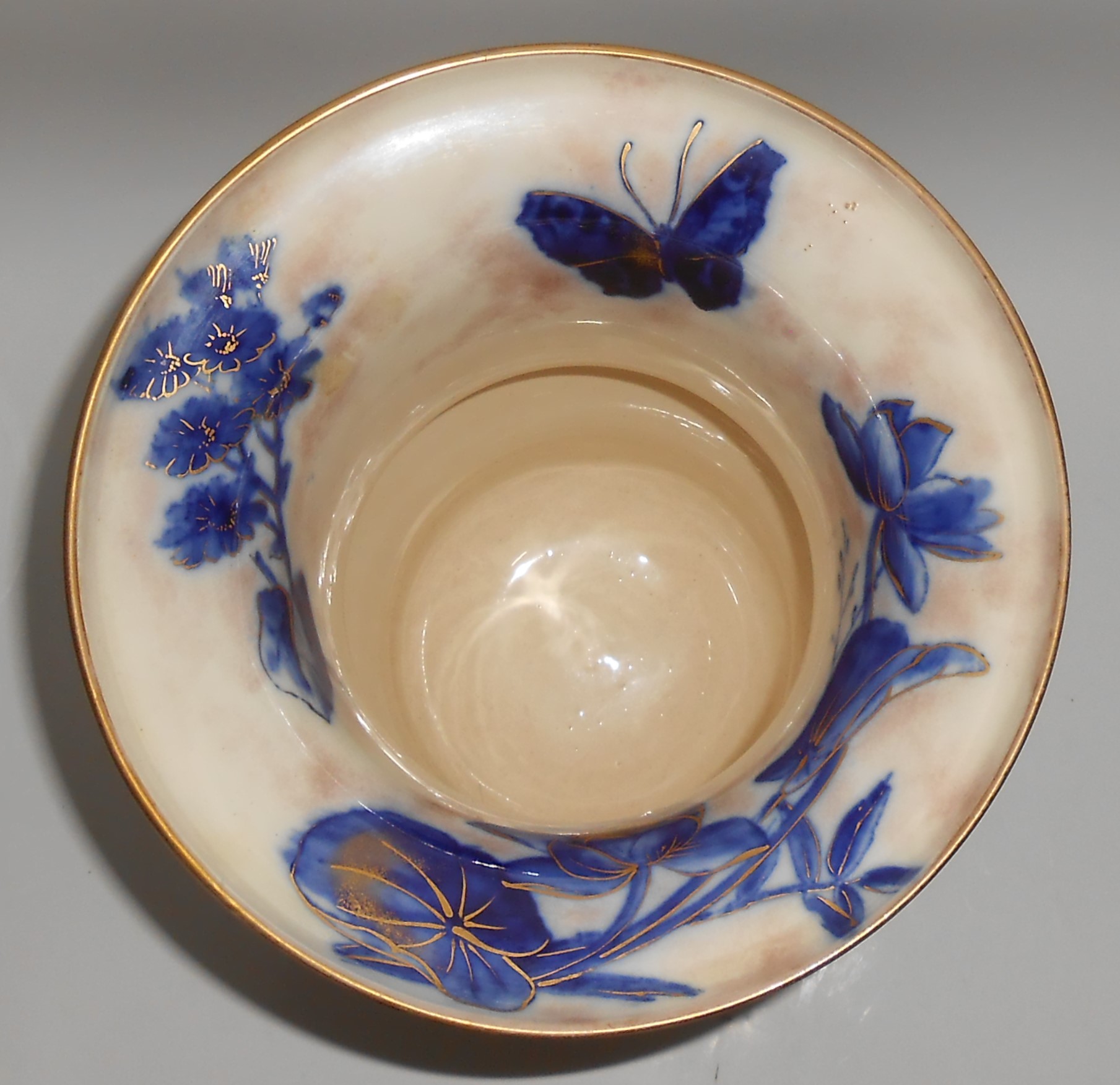 Doulton China Pottery Later 1800's Flow Blue / Gold Car