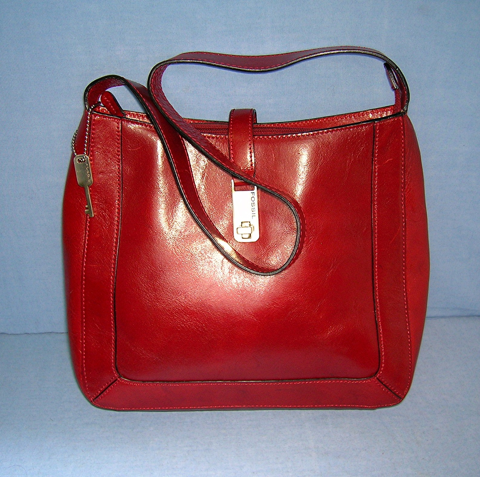 Red Leather Fossil Bag
