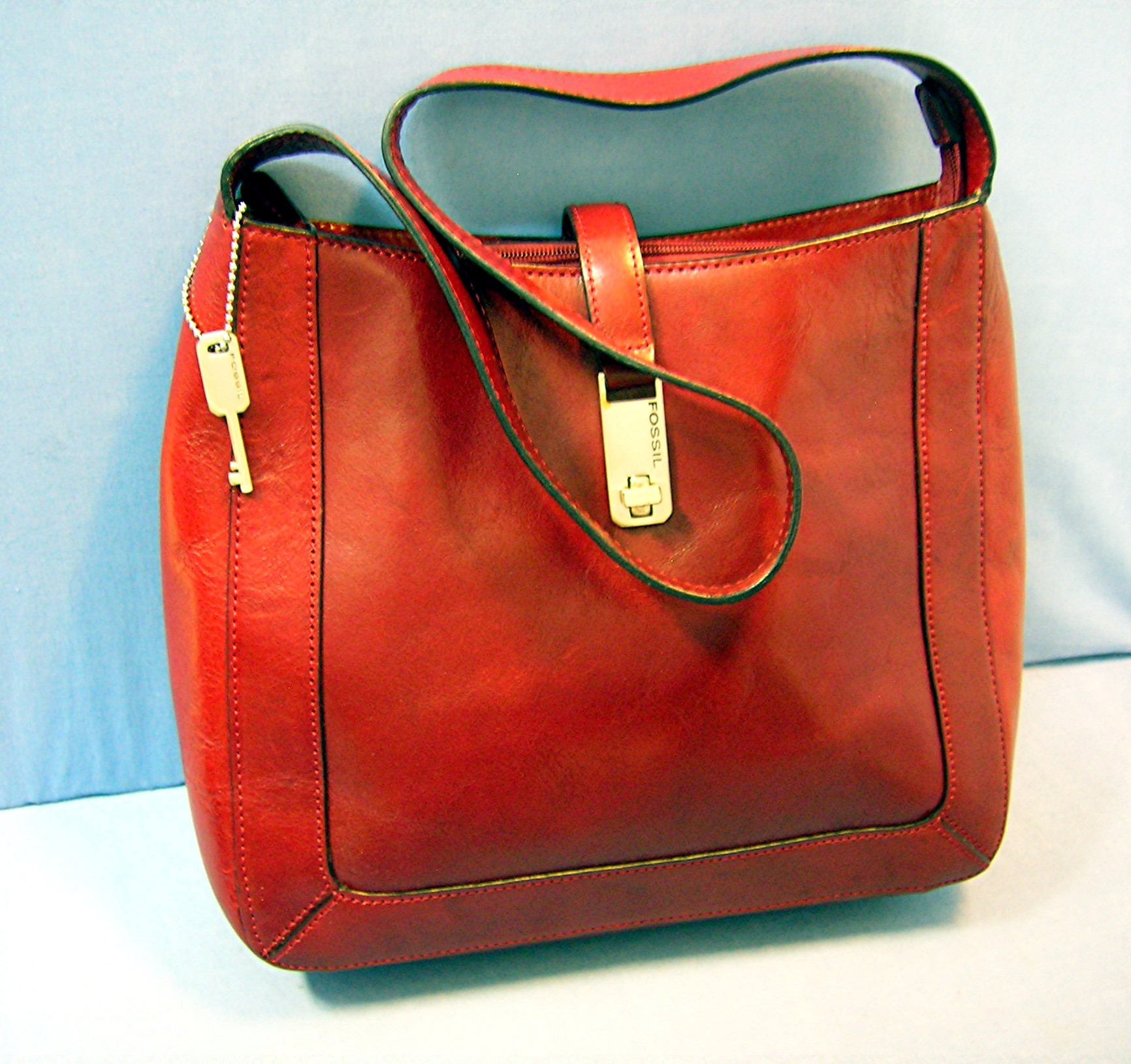 Red Leather Fossil Bag