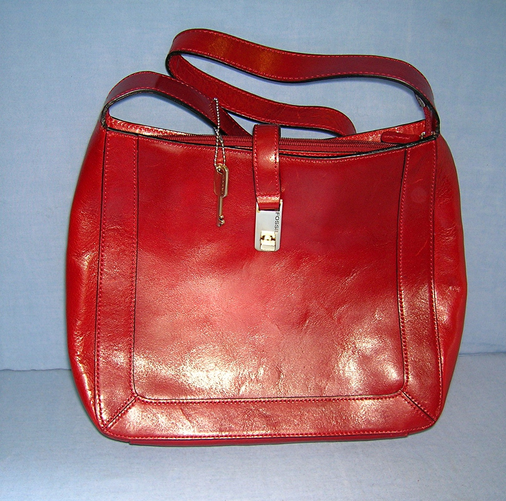 Red Leather Fossil Bag