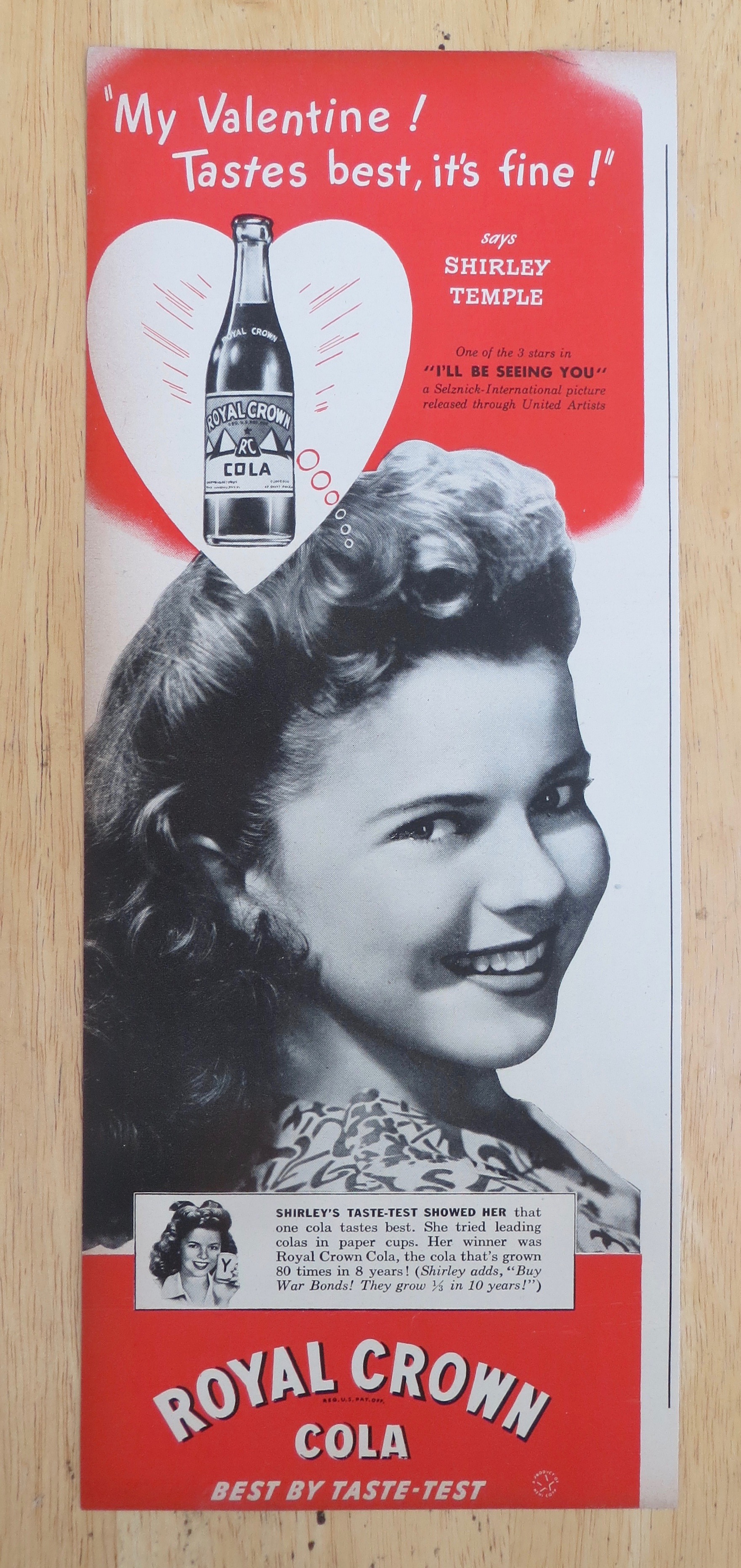 1945 Royal Crown Cola with Shirley Temple