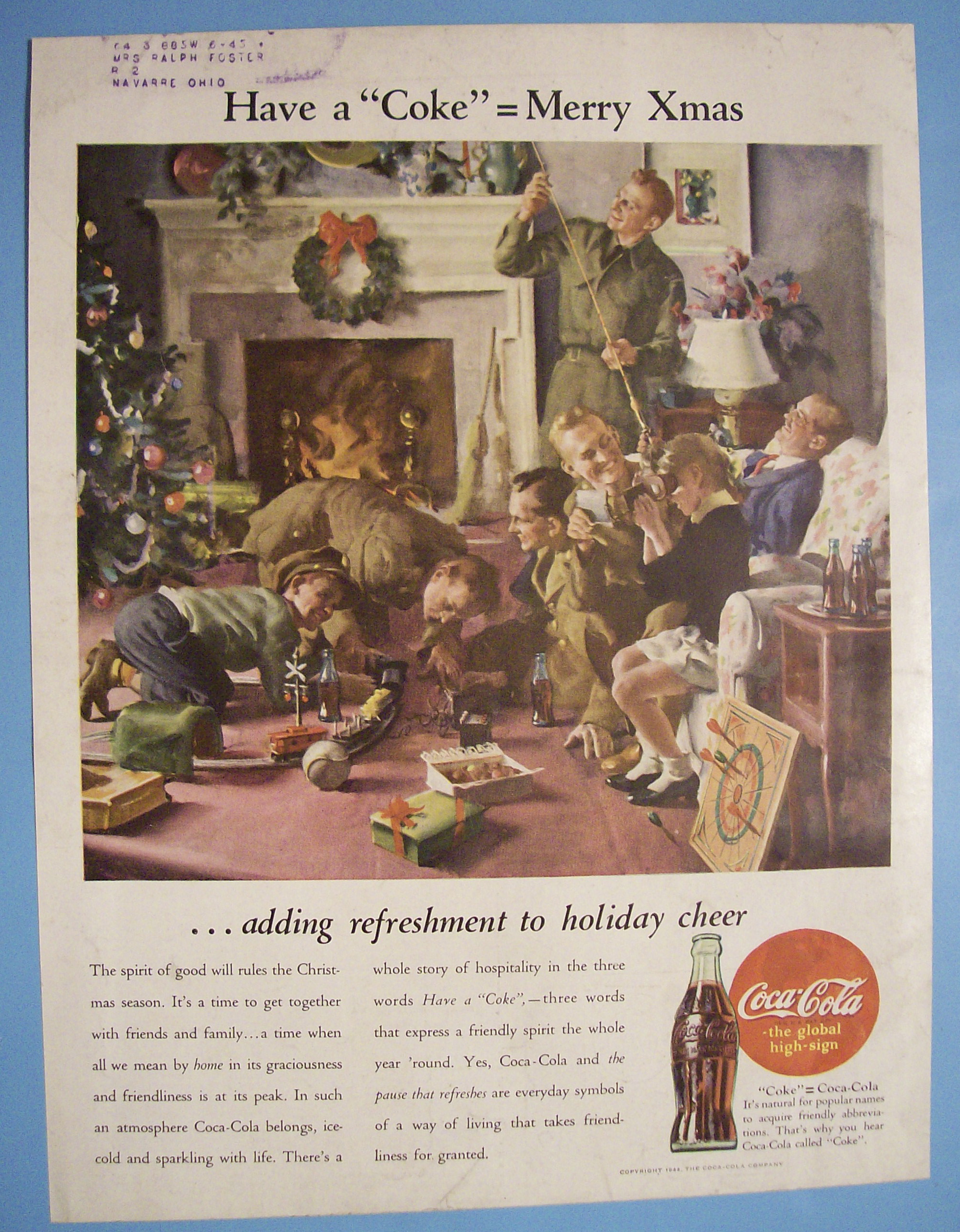 1944 Coca Cola (Coke) with Soldiers Coming Home