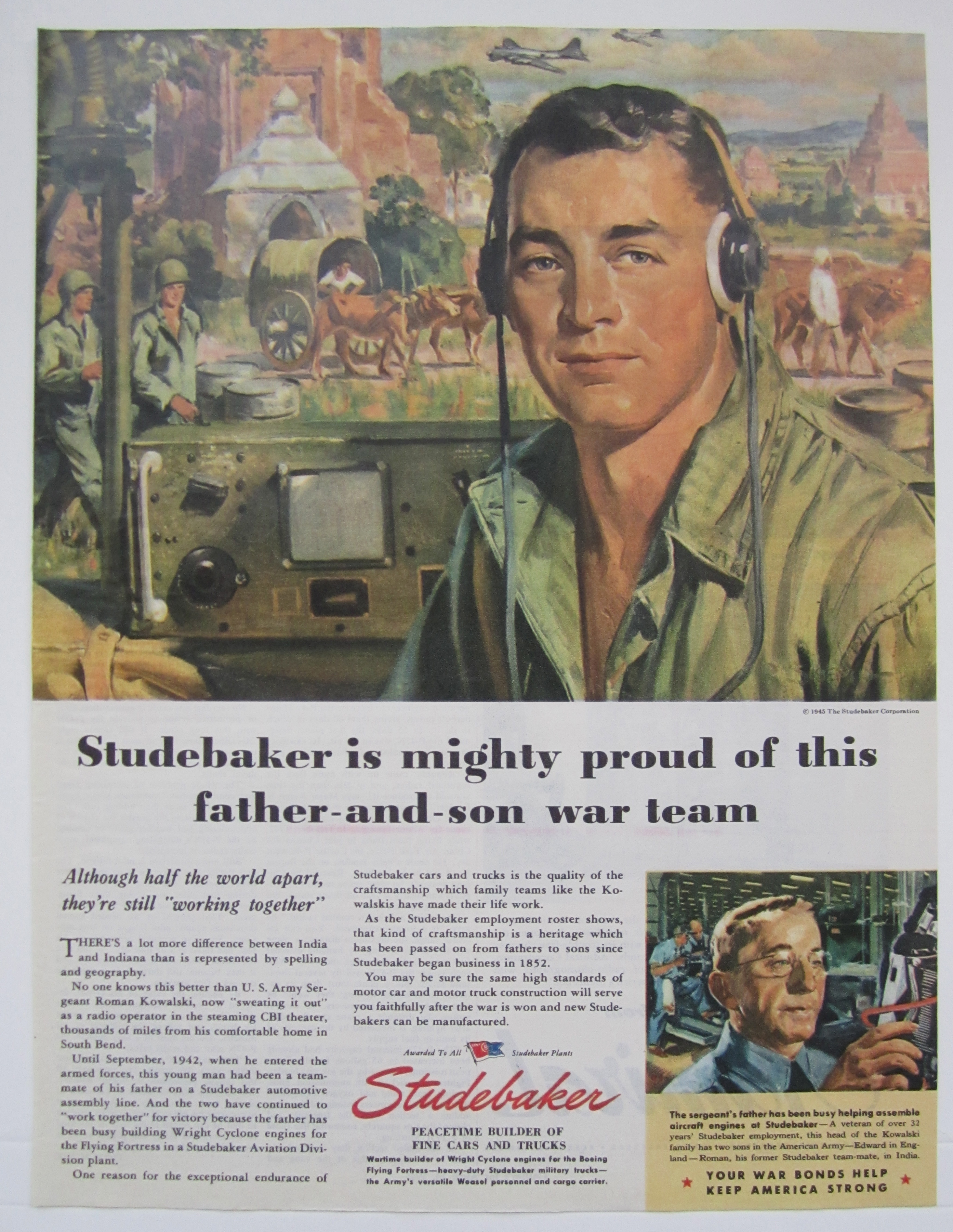 1945 Studebaker with Father & Son War Team