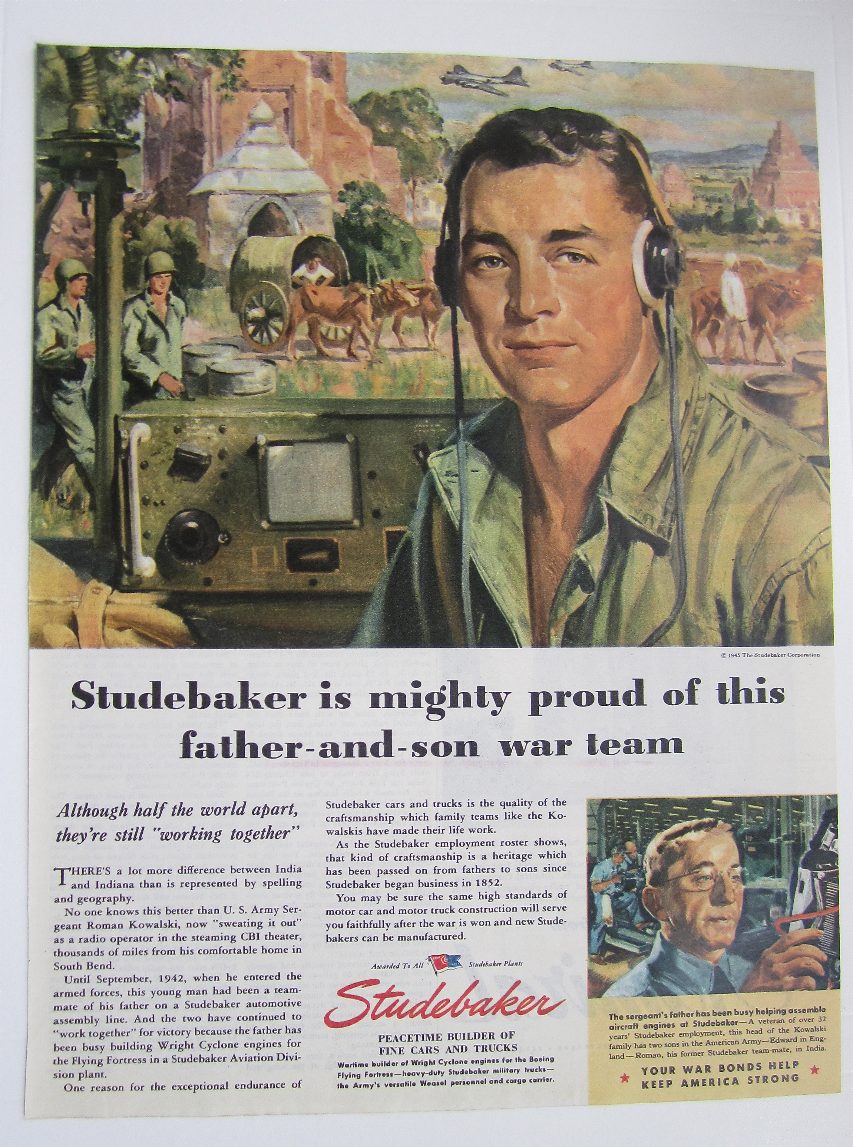 1945 Studebaker with Father & Son War Team