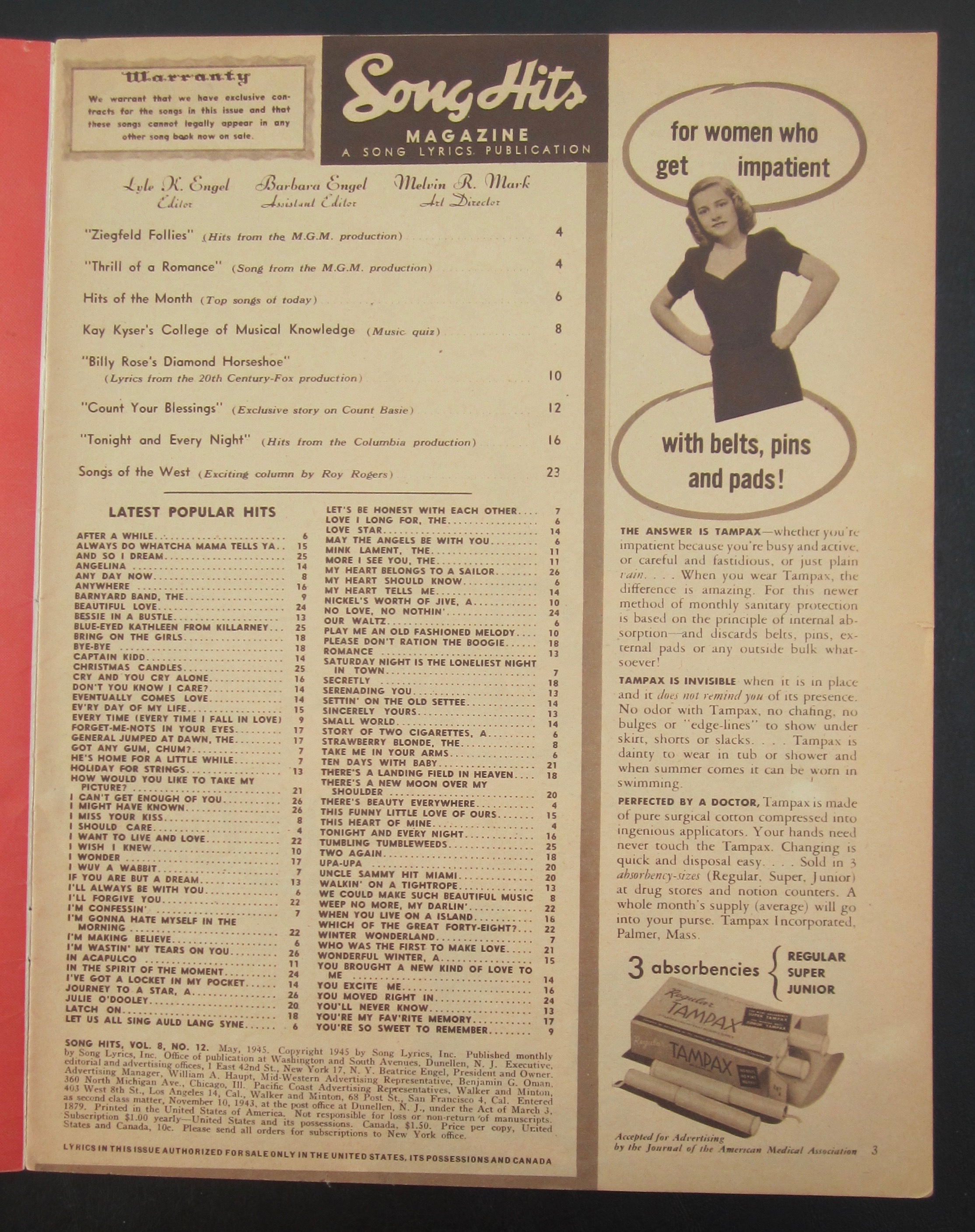 Song Hits May 1945 Betty Grable & Dick Haymes