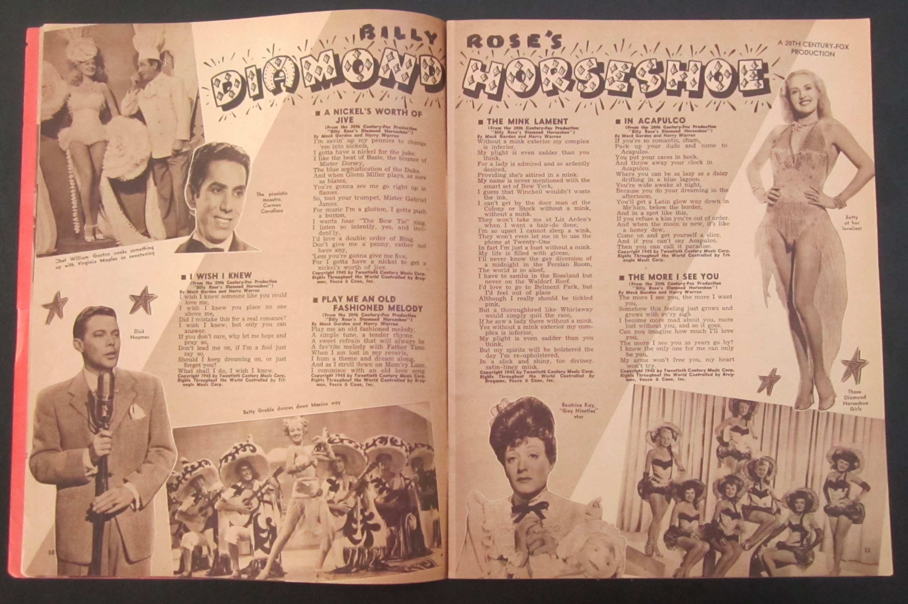 Song Hits May 1945 Betty Grable & Dick Haymes
