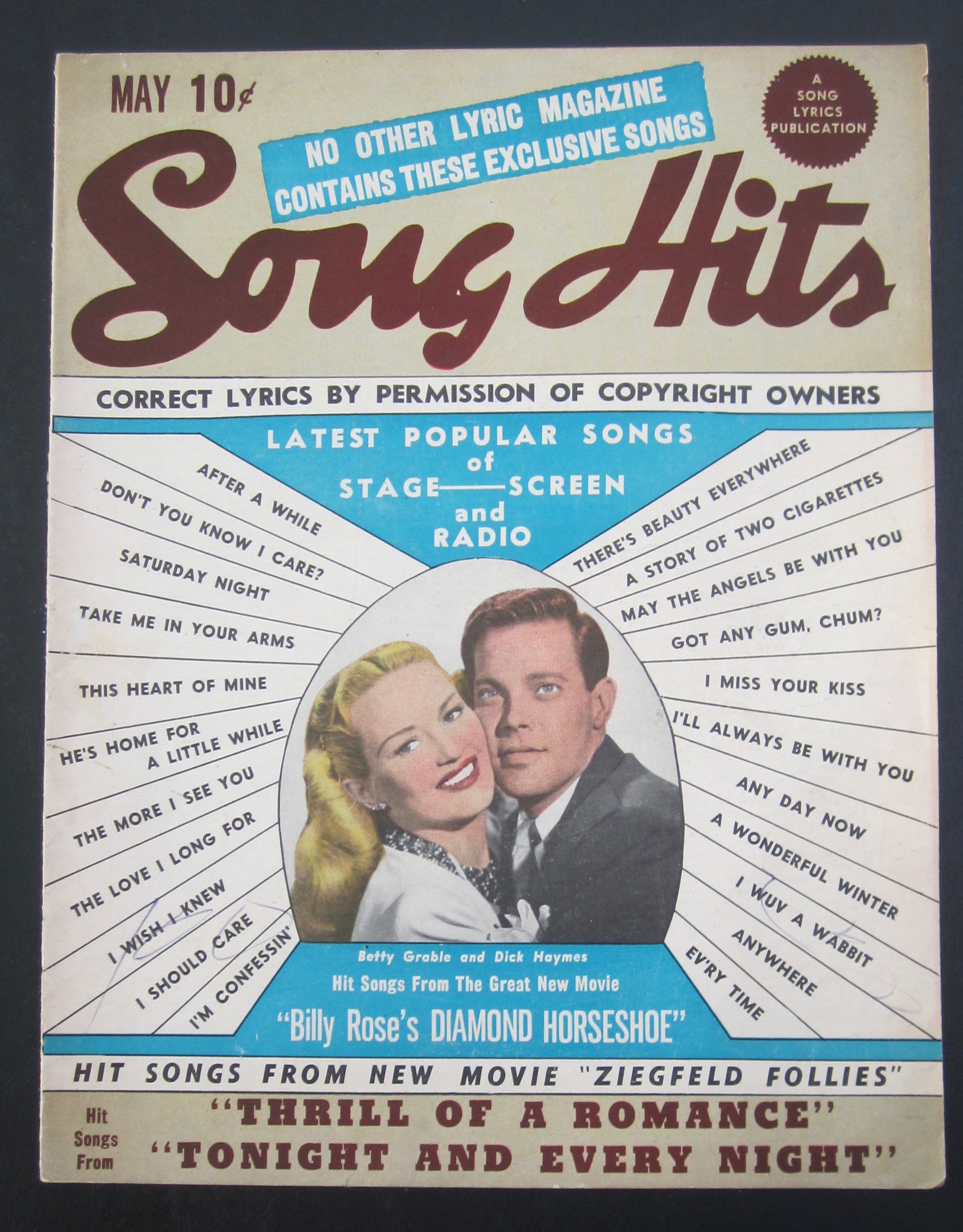 Song Hits May 1945 Betty Grable & Dick Haymes
