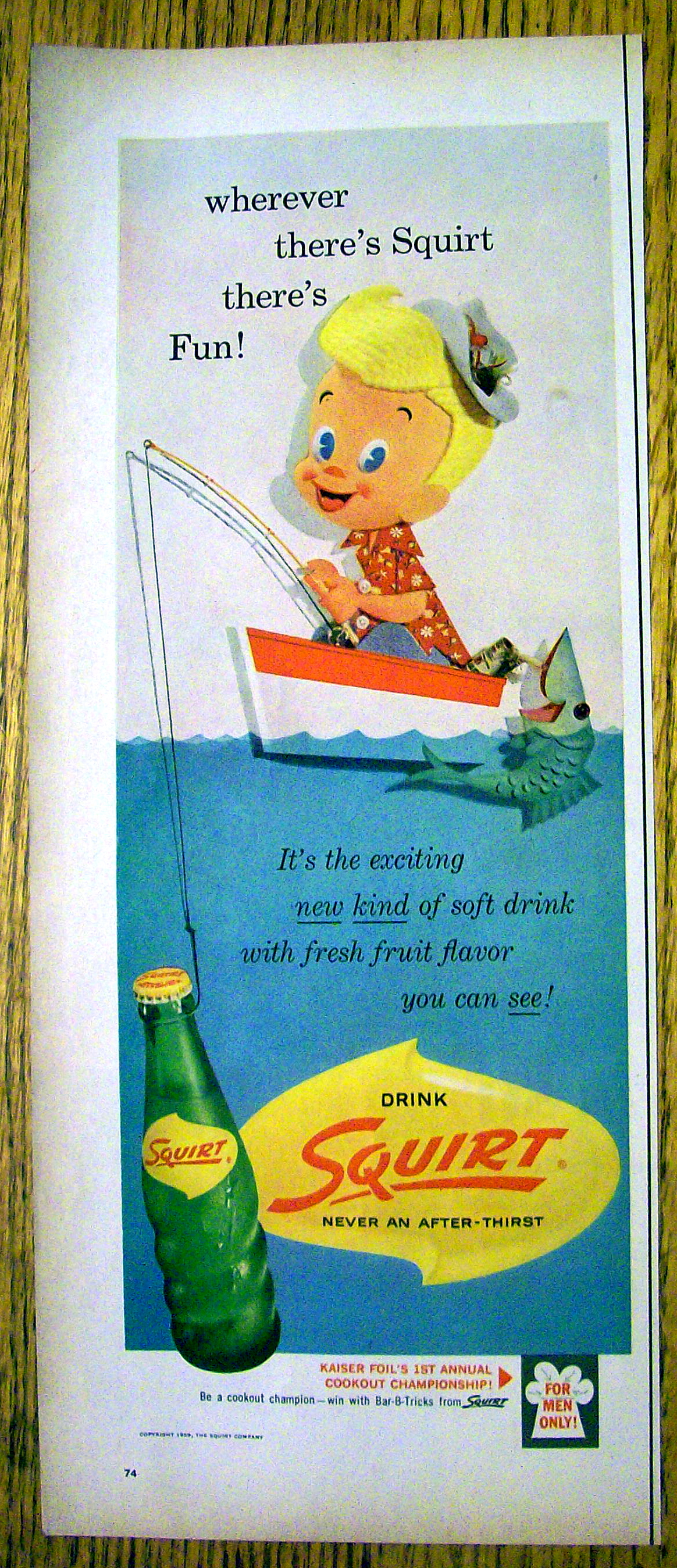 1959 Squirt with Boy Fishing In Boat