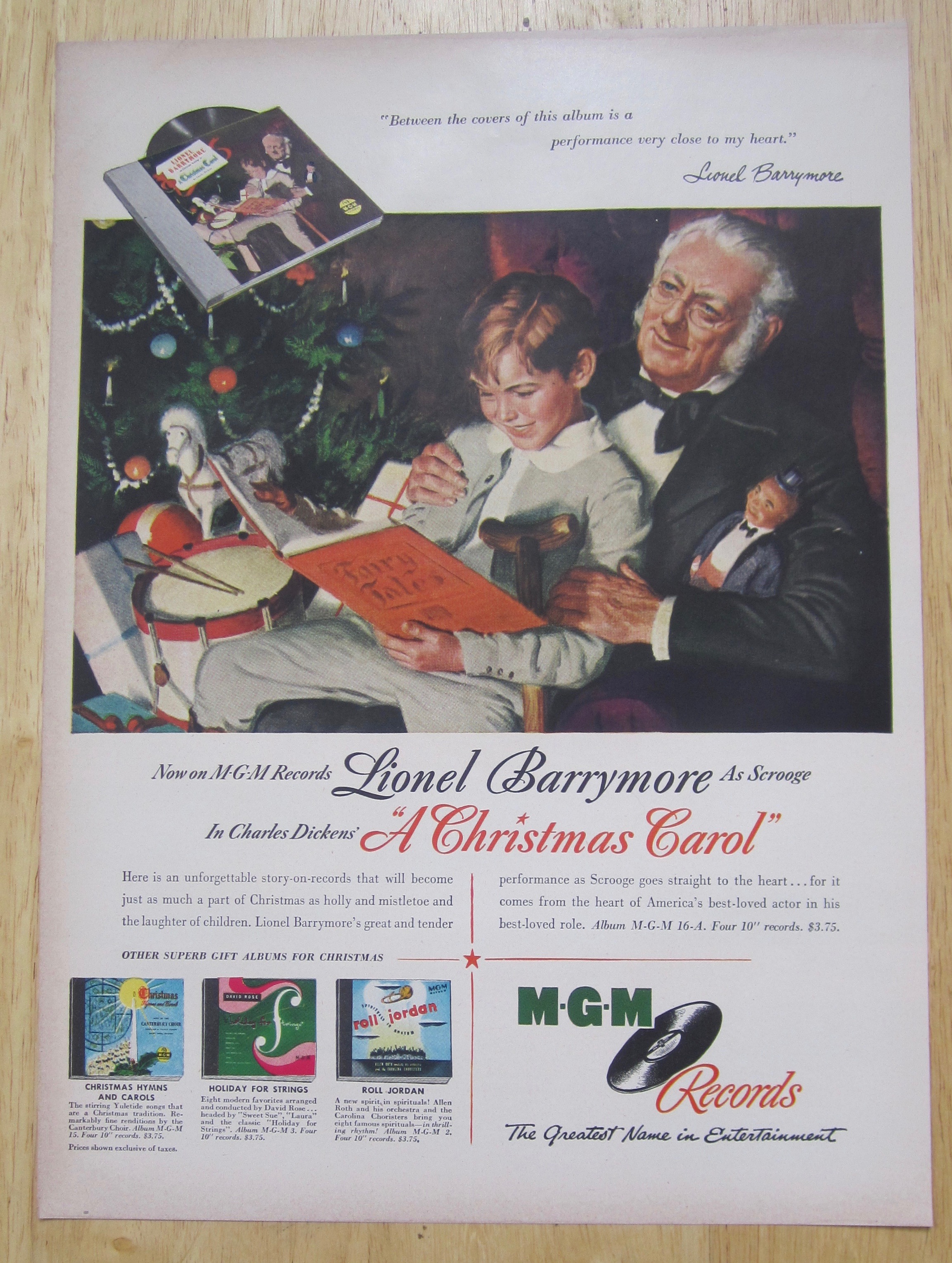 1947 A Christmas Carol Record with Tiny Tim & Scrooge
