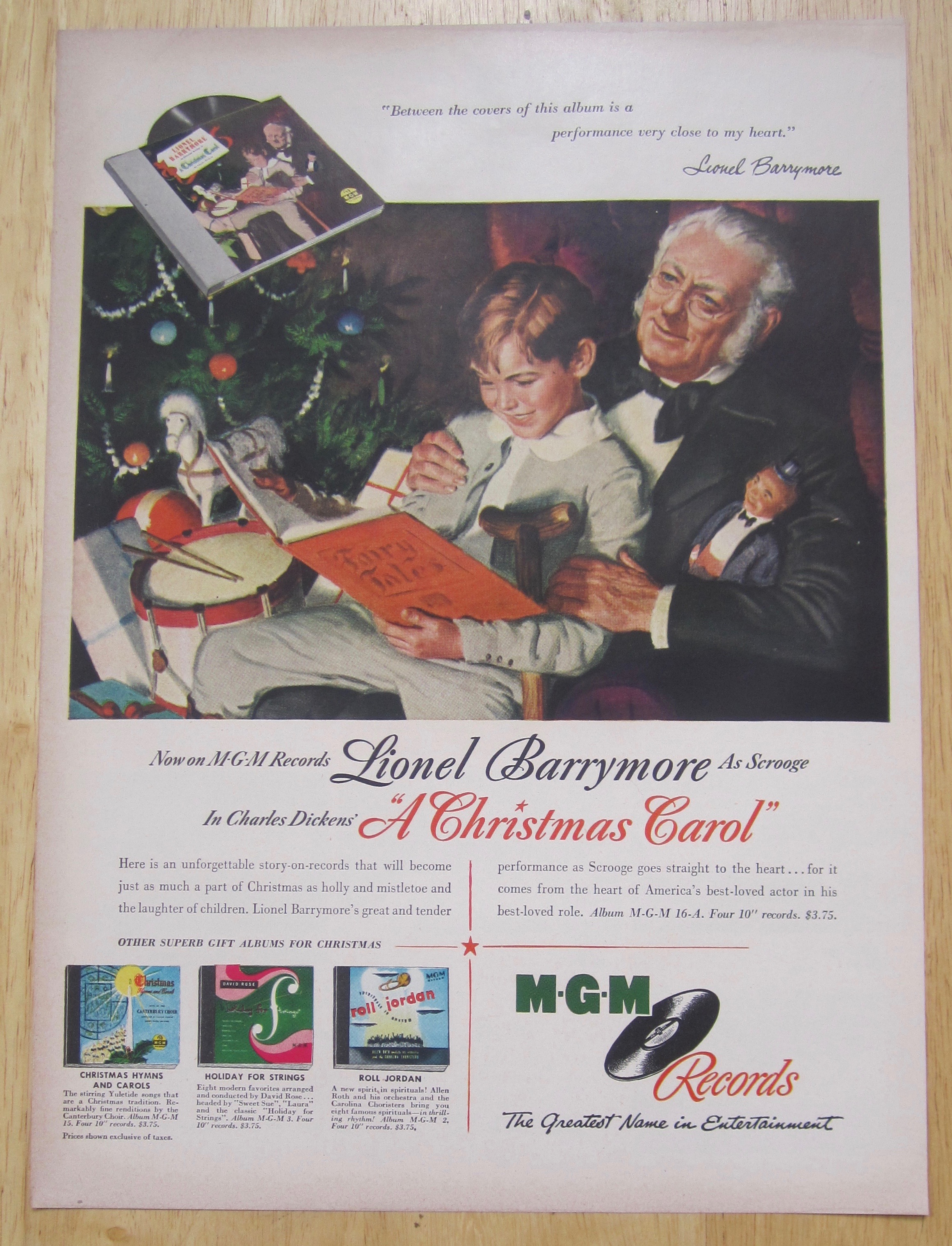 1947 A Christmas Carol Record with Tiny Tim & Scrooge