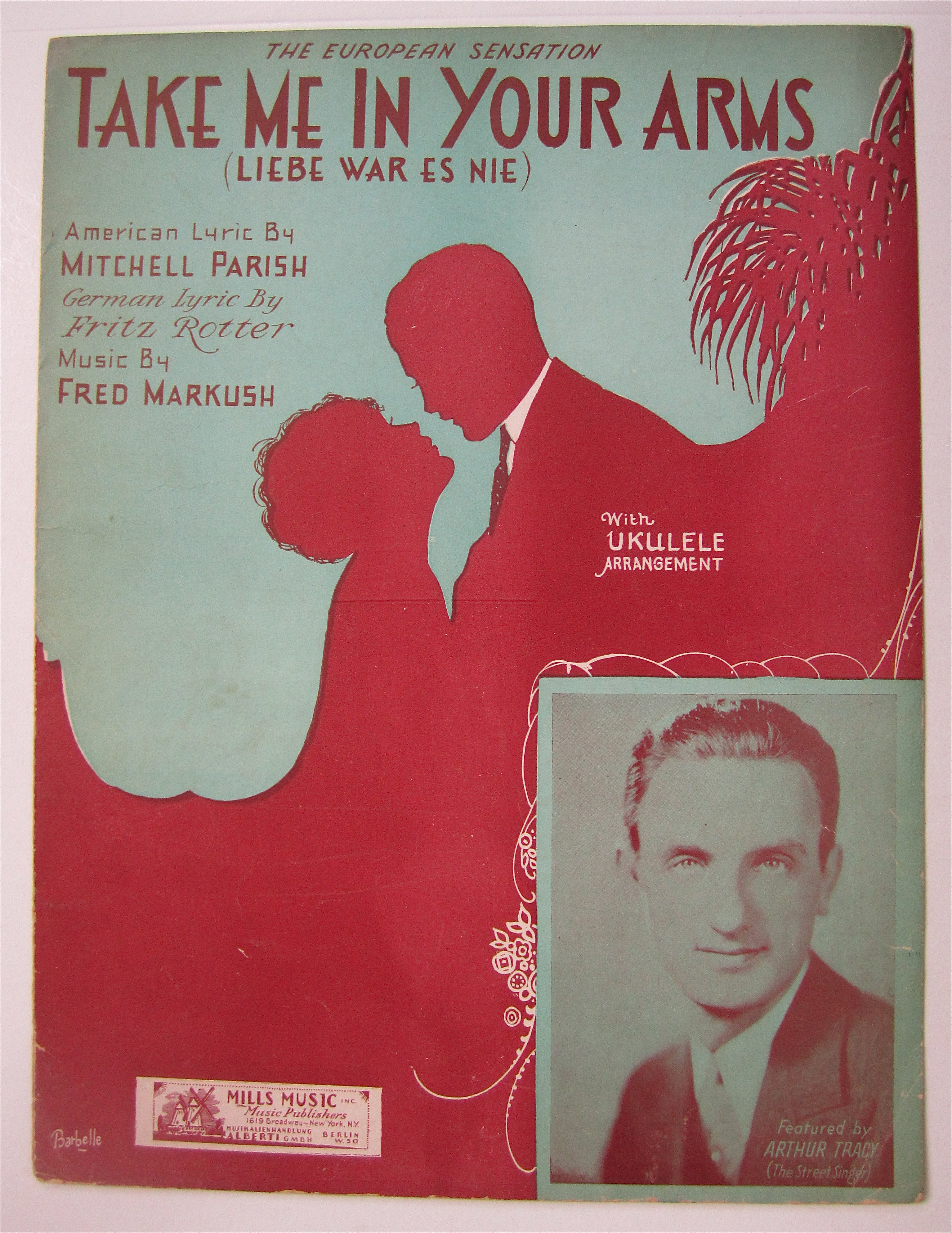 Sheet Music 1931 Take Me In Your Arms