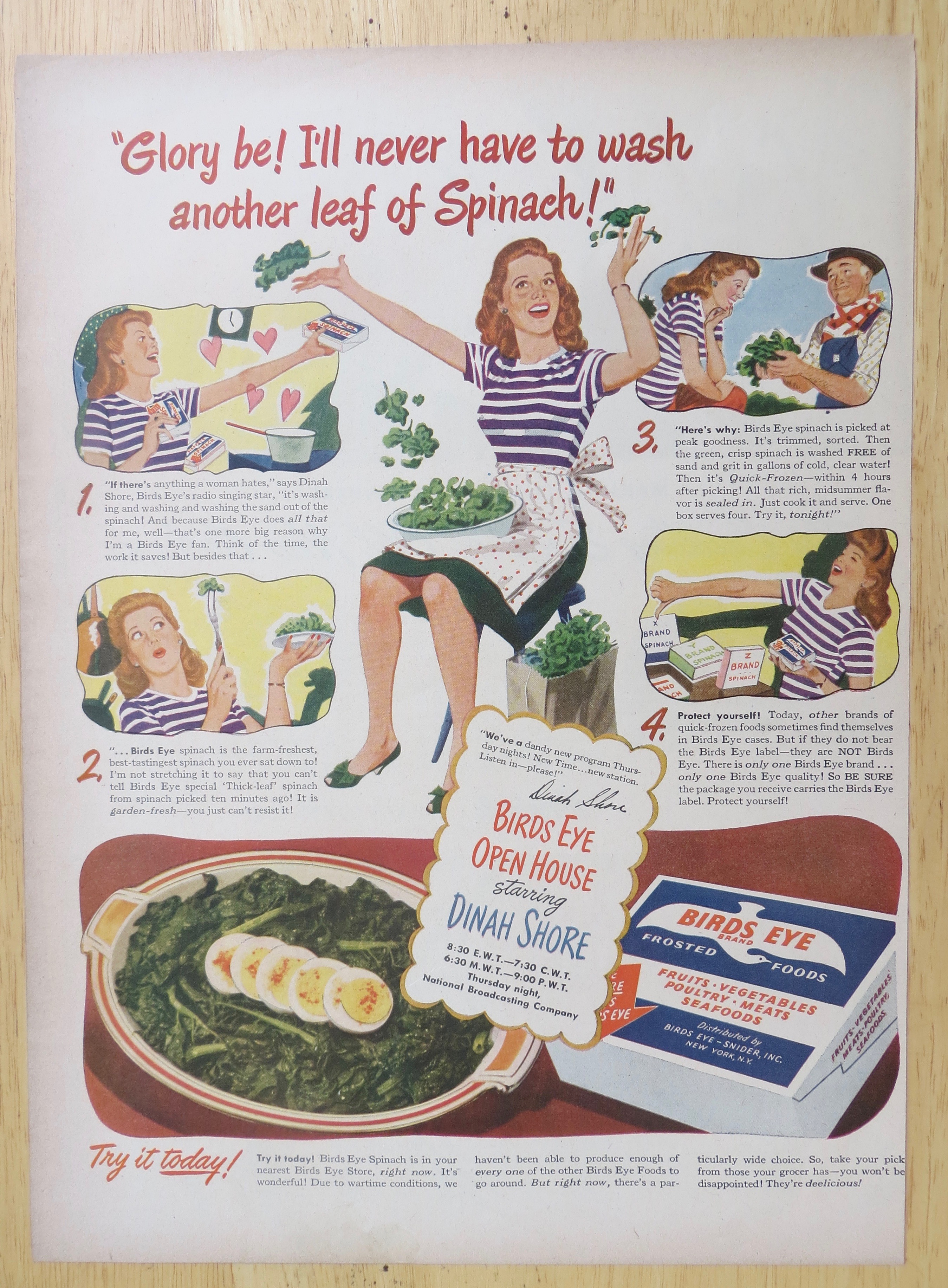 1945 Birds Eye Vegetables with Dinah Shore