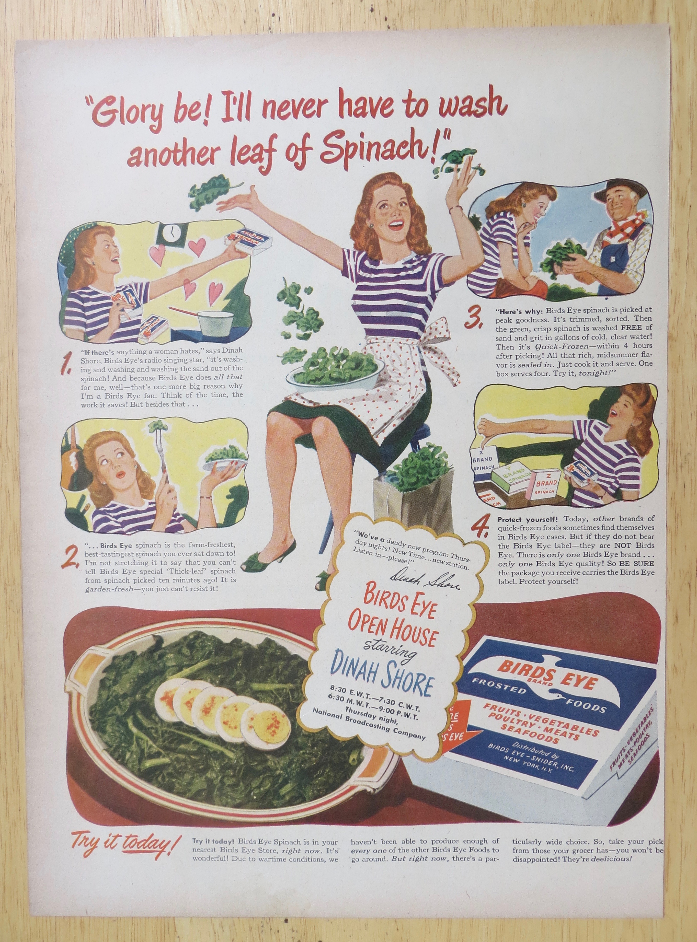 1945 Birds Eye Vegetables with Dinah Shore