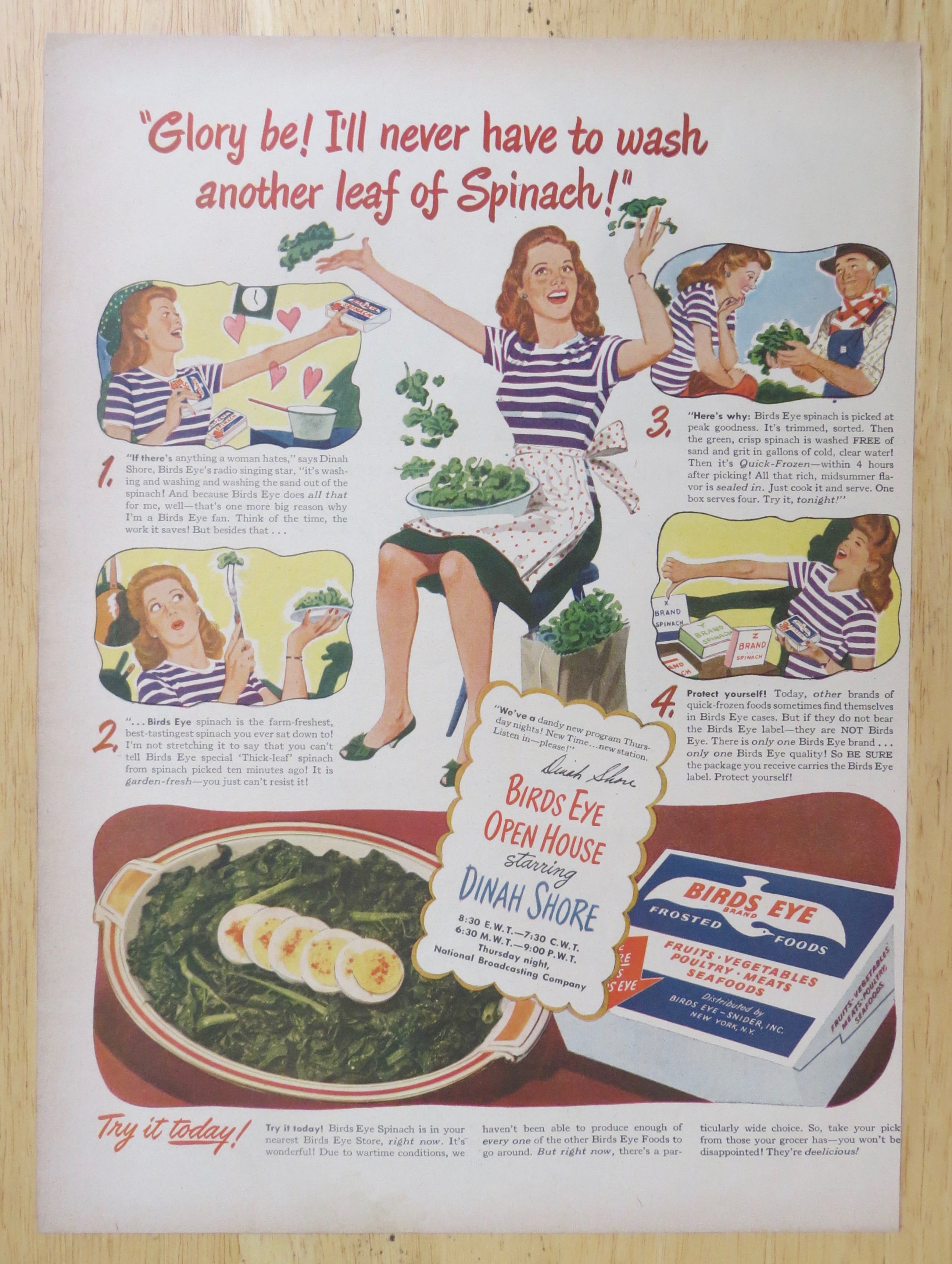 1945 Birds Eye Vegetables with Dinah Shore