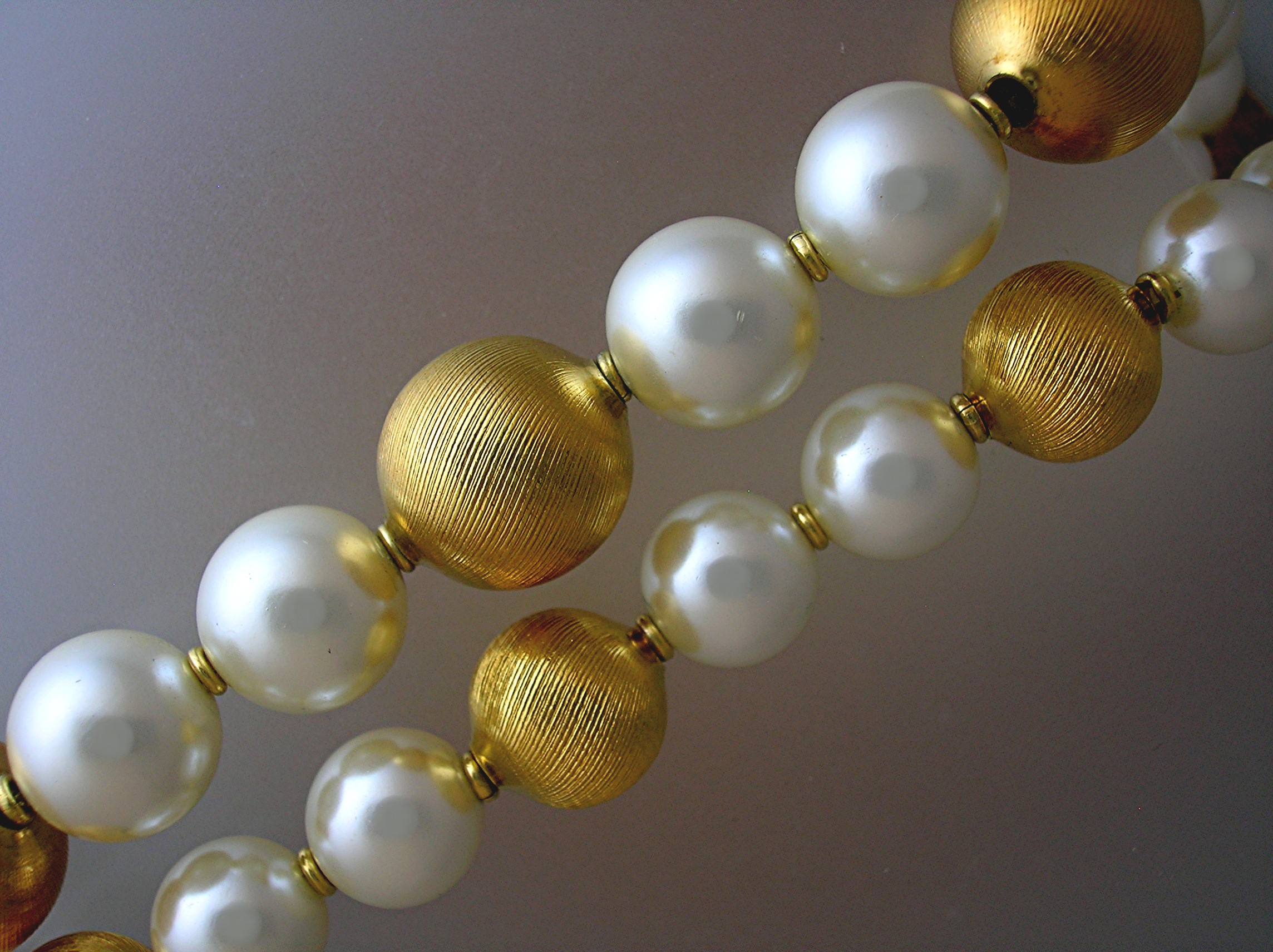 Pearls & Gold Bead 2 Strand Necklace NAPIER