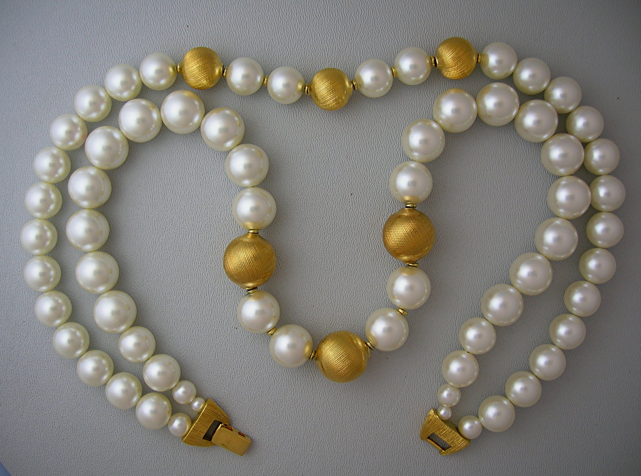 Pearls & Gold Bead 2 Strand Necklace NAPIER