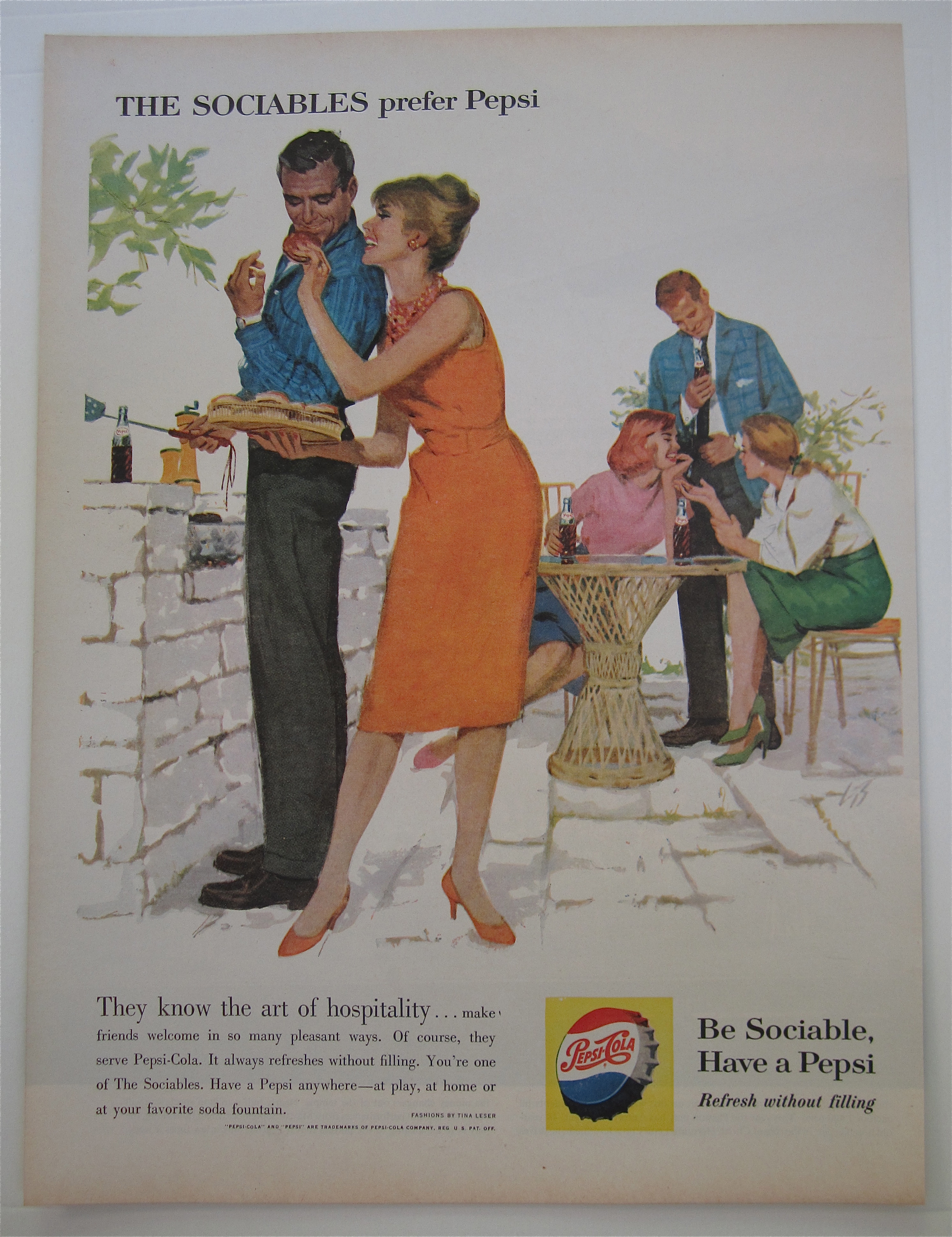 1960 Pepsi-Cola (Pepsi) with Woman Giving Man Hamburger