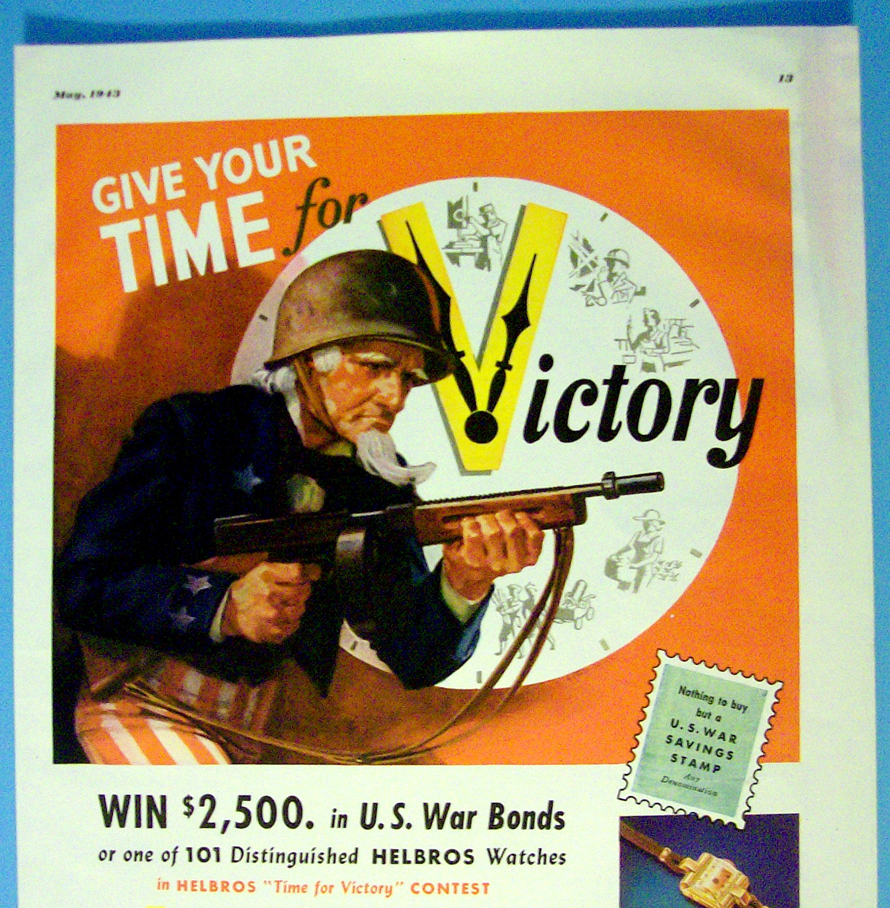 1943 U. S. War Bonds with Uncle Sam As A Soldier