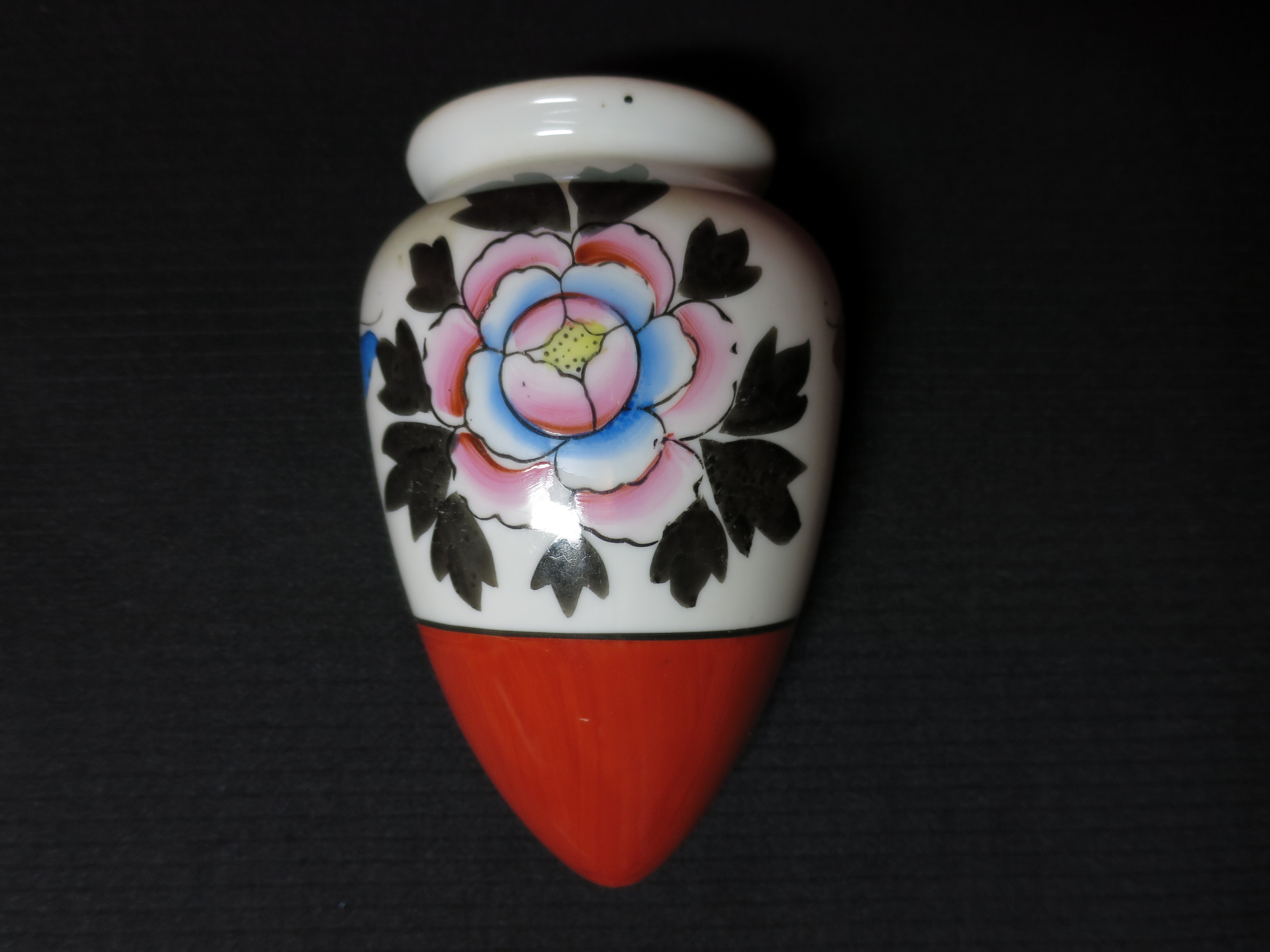 Wall Pocket Vase Hand Painted Made in Japan Floral