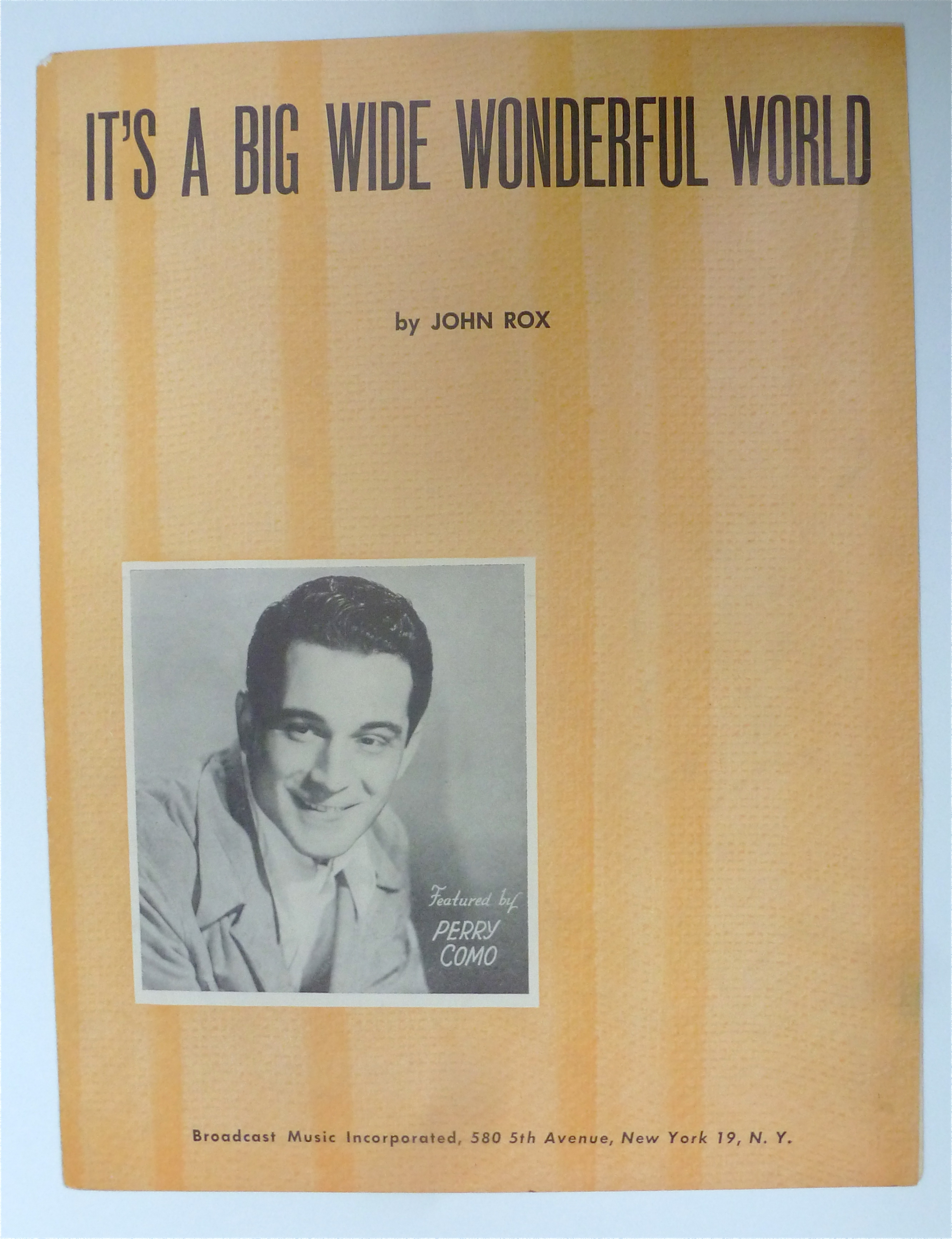 Sheet Music For 1940 It's A Big Wide Wonderful World