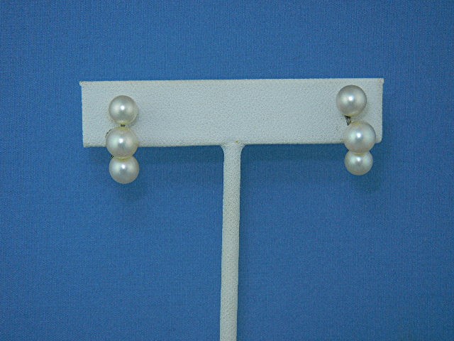 Cultured Pearls Gold Pierced Earrings