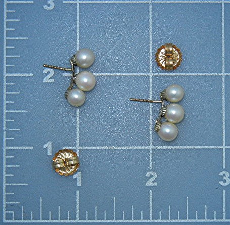 Cultured Pearls Gold Pierced Earrings