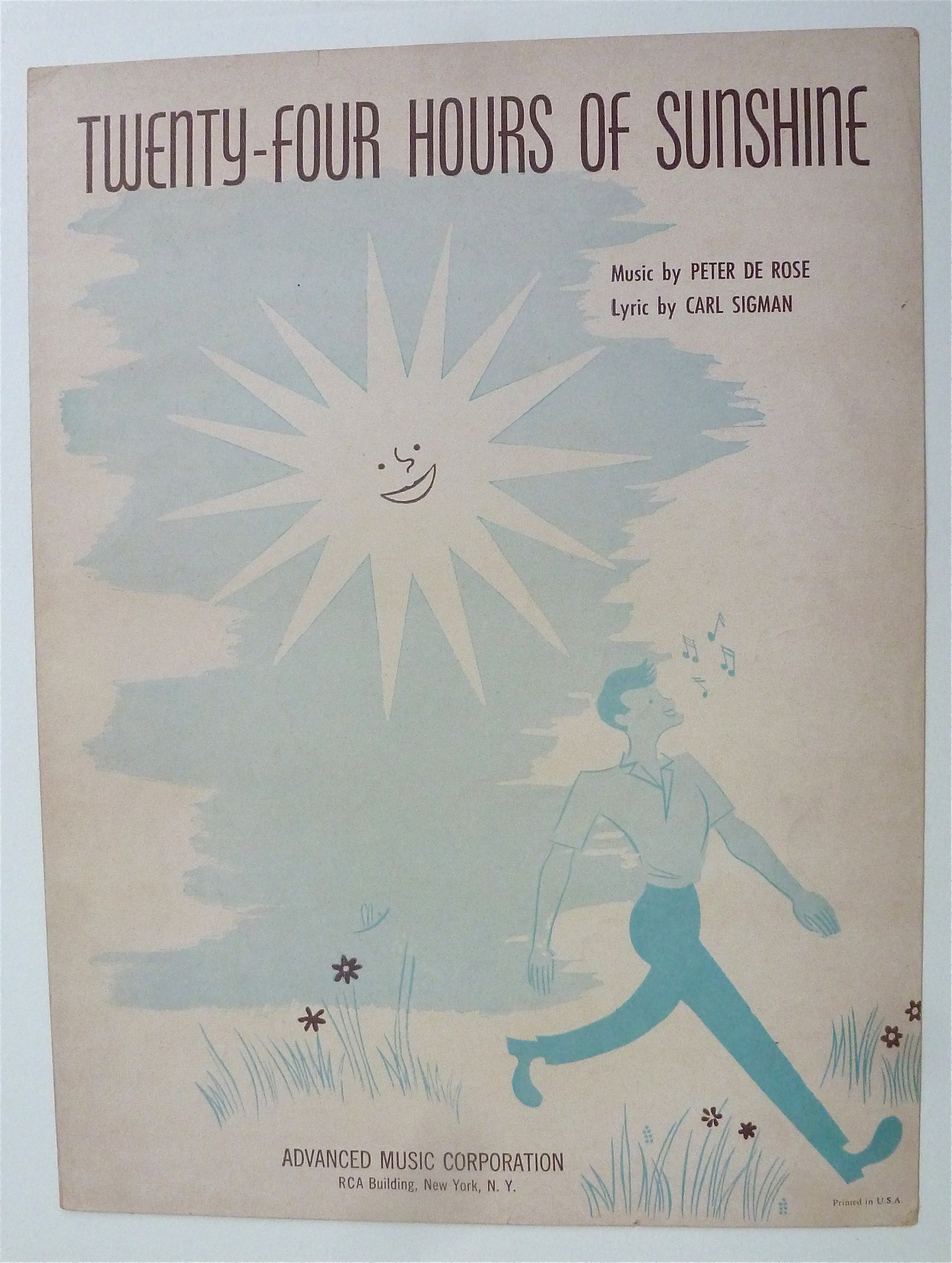 Sheet Music For 1949 Twenty Four Hours Of Sunshine