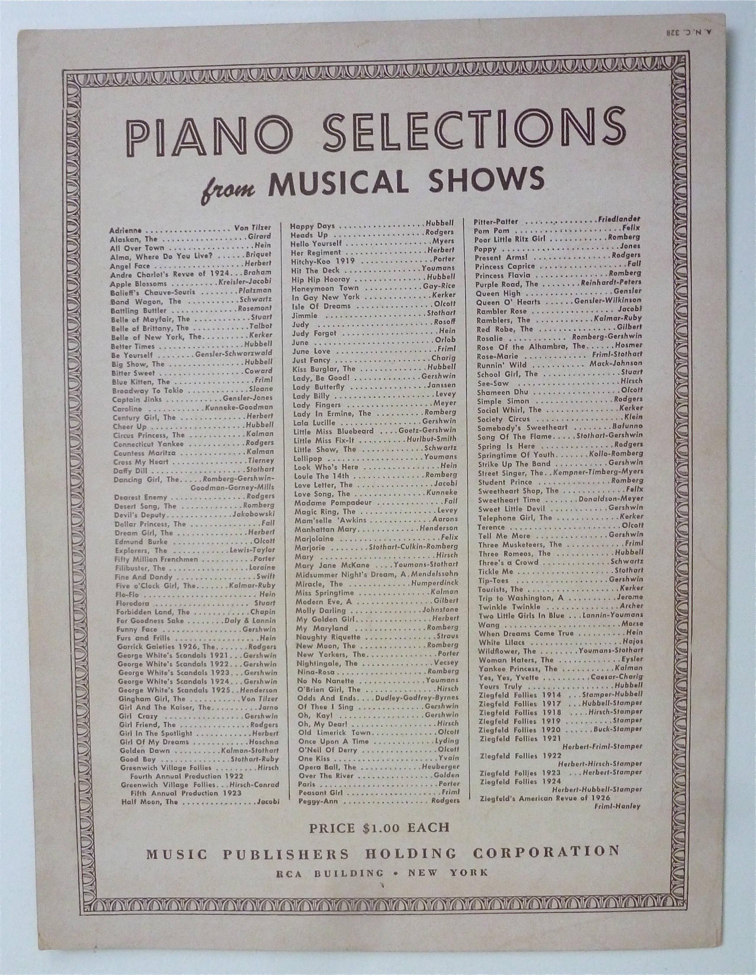 Sheet Music For 1949 Twenty Four Hours Of Sunshine