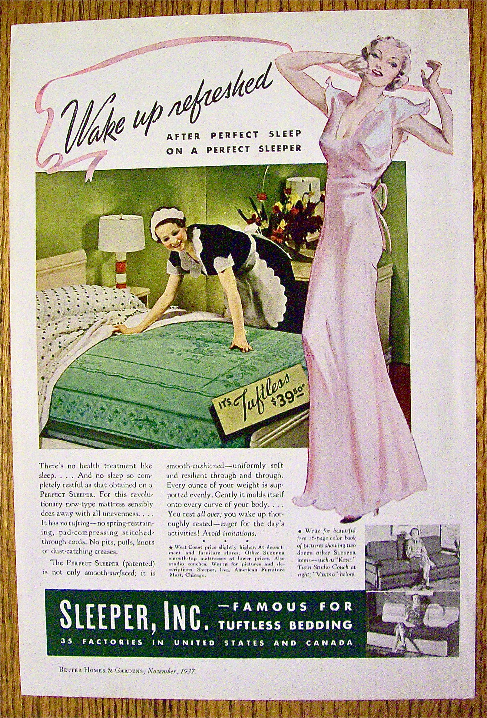 1937 Perfect Sleeper with Maid Fixing Bed