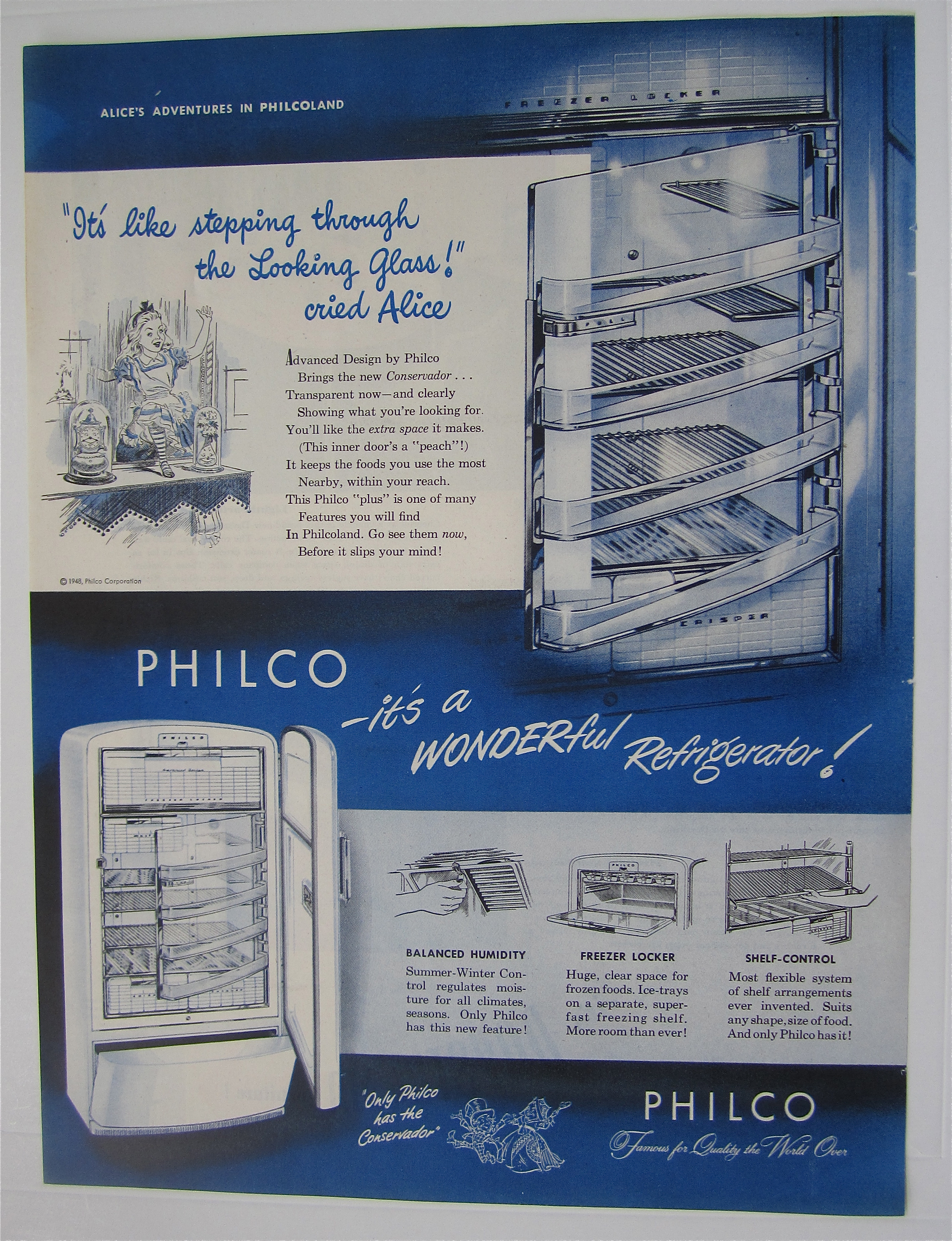 1948 Philco Refrigerator w/ Alice in Wonderland
