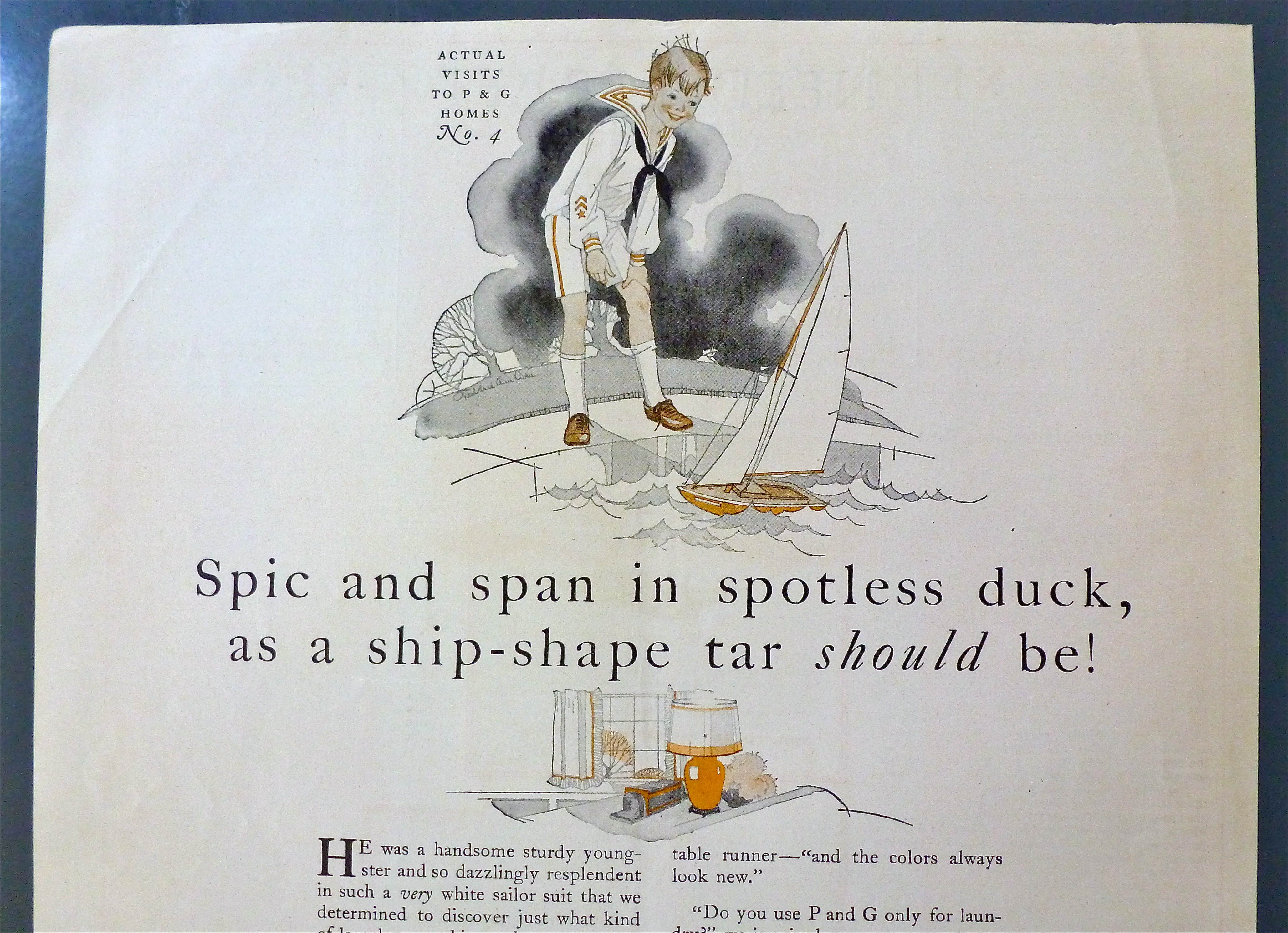1926 P & G White Naphtha Soap w/Boy & His Ship