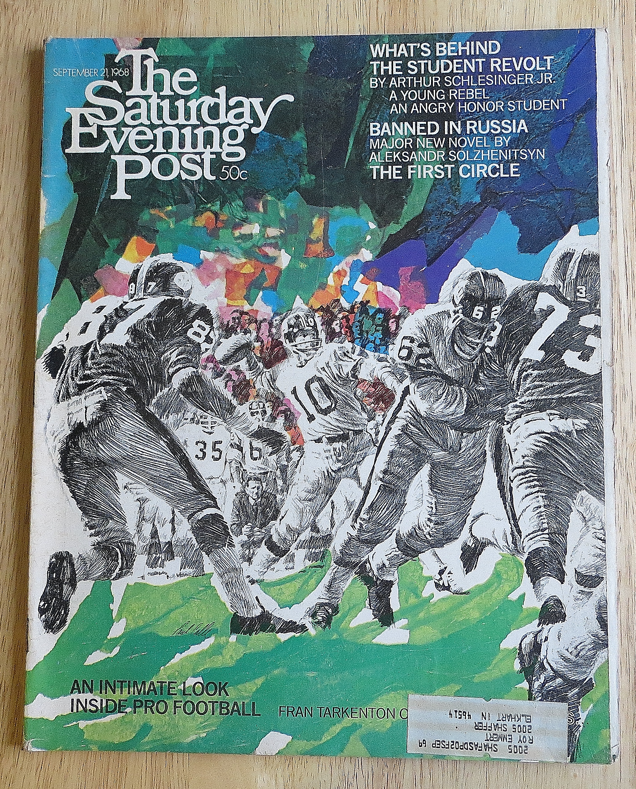 Saturday Evening Post September 21, 1968 Pro Football