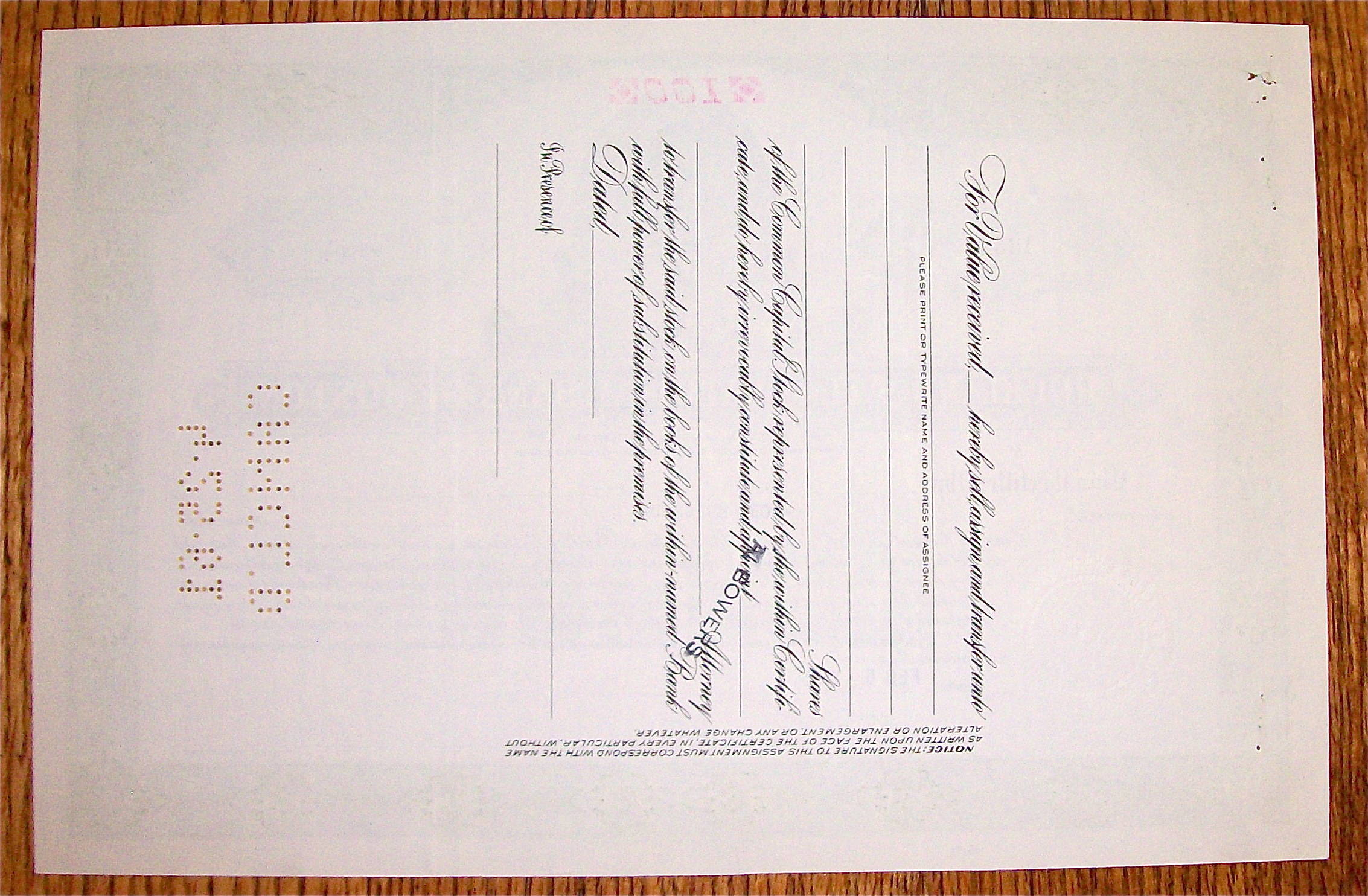 1958 Rockland Atlas National Bank Of Boston Stock