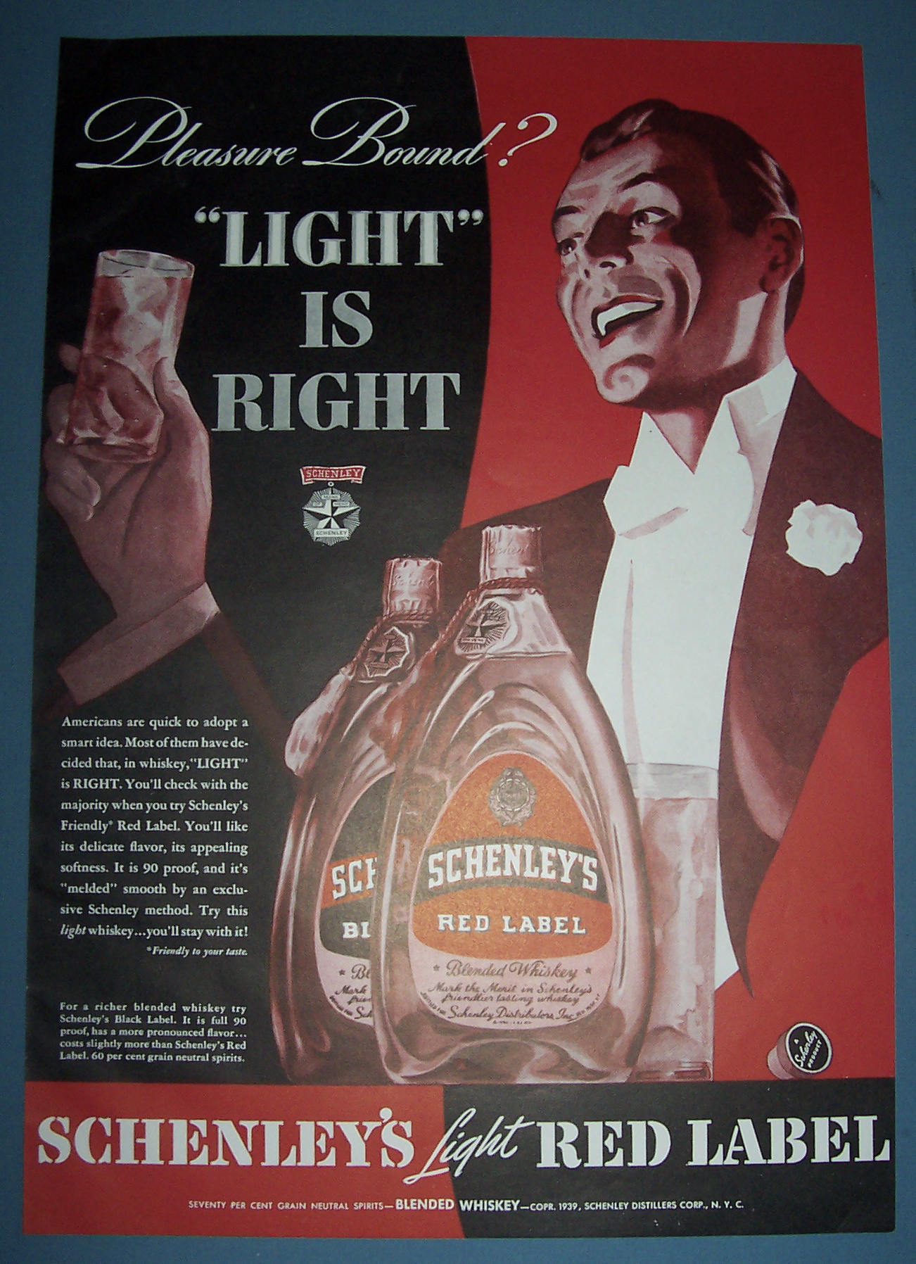 1939 Schenley's Light Red Label Whiskey with a Man