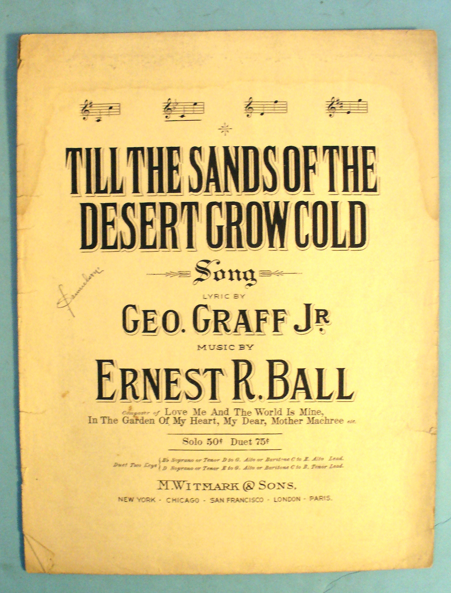 1911 Till the Sands of The Desert Grow Cold by Graff